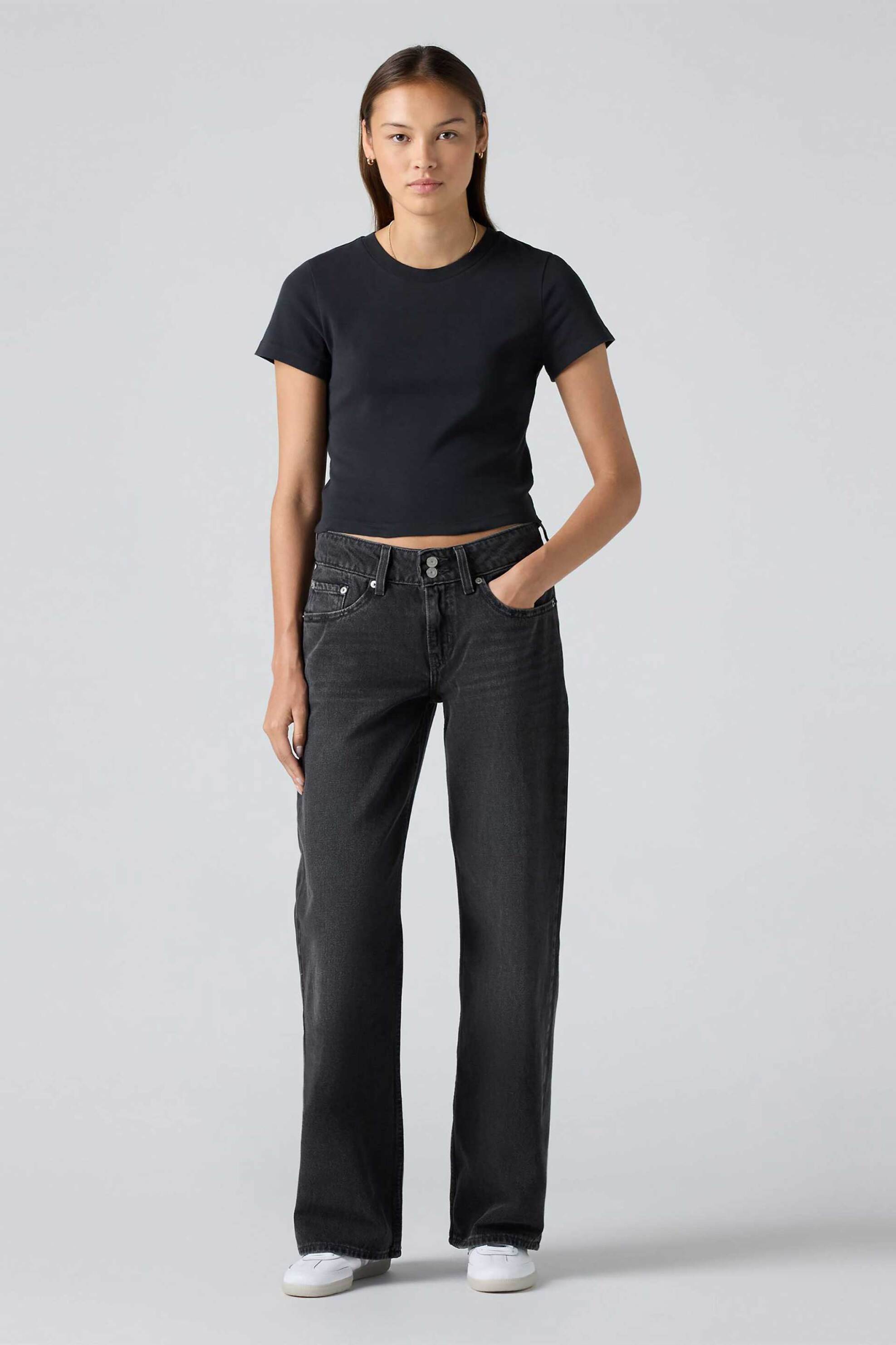LEVI'S Levi's® γυναικείο τζιν παντελόνι ψηλόμεσο πεντάτσεπο Loose Fit "Superlow" - A74980001 Μαύρο