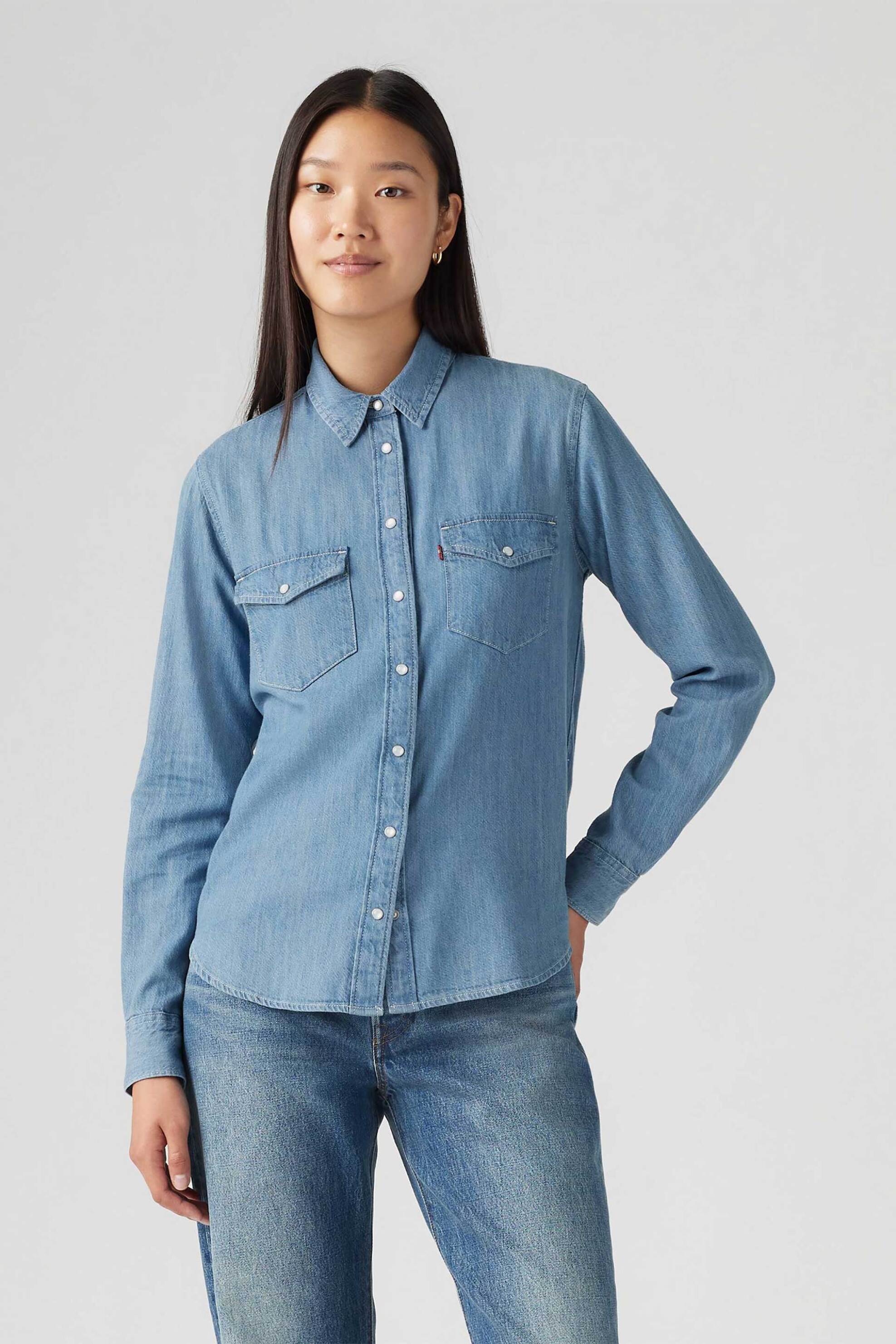 Levi's® γυναικείο denim πουκάμισο Standard Fit "Western" - 167860105 Denim Blue