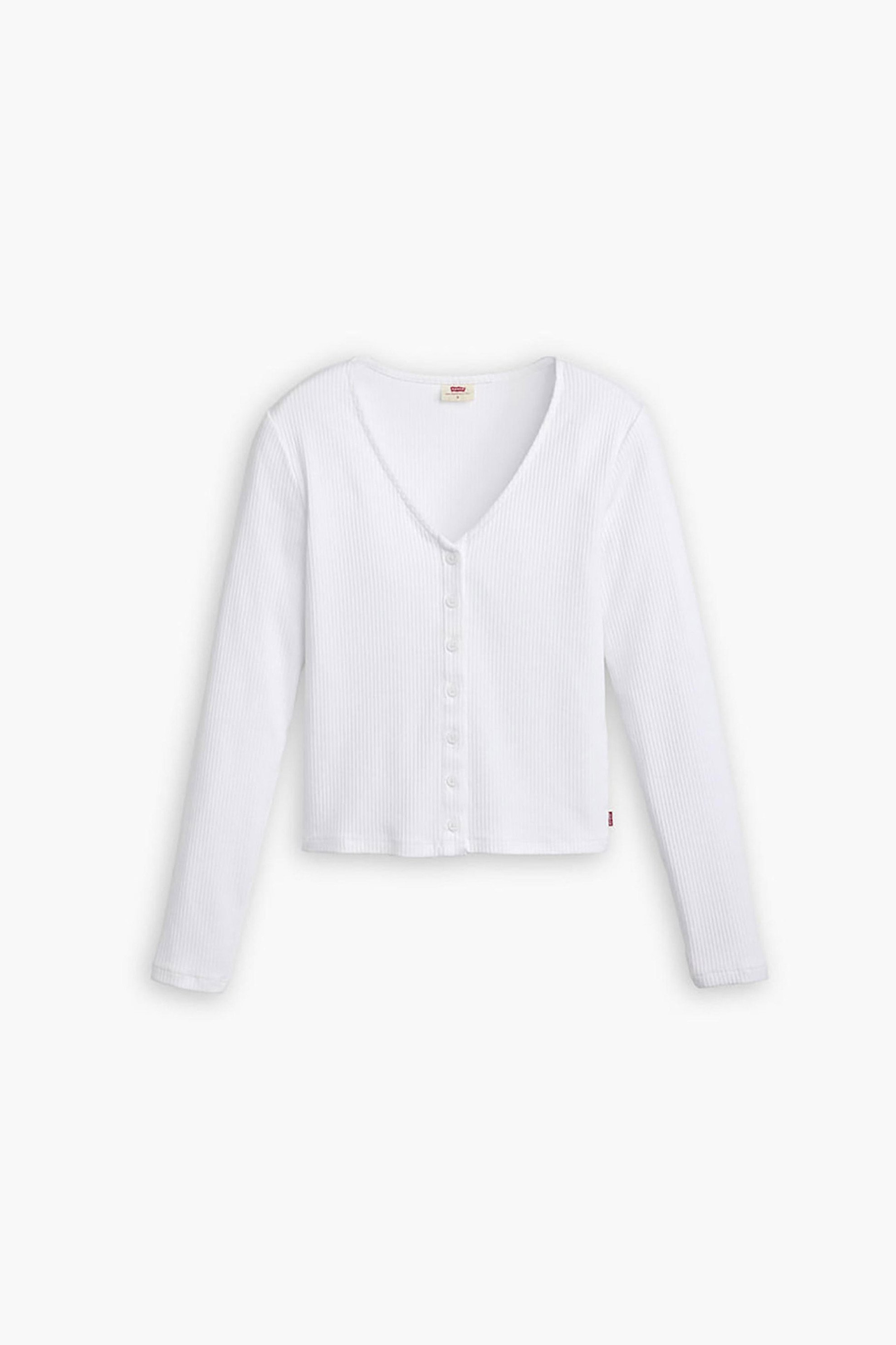 LEVI'S Levi's® γυναικεία πλεκτή ζακέτα ribbed με V Slim Fit "Muse" - A87830000 Λευκό - 3