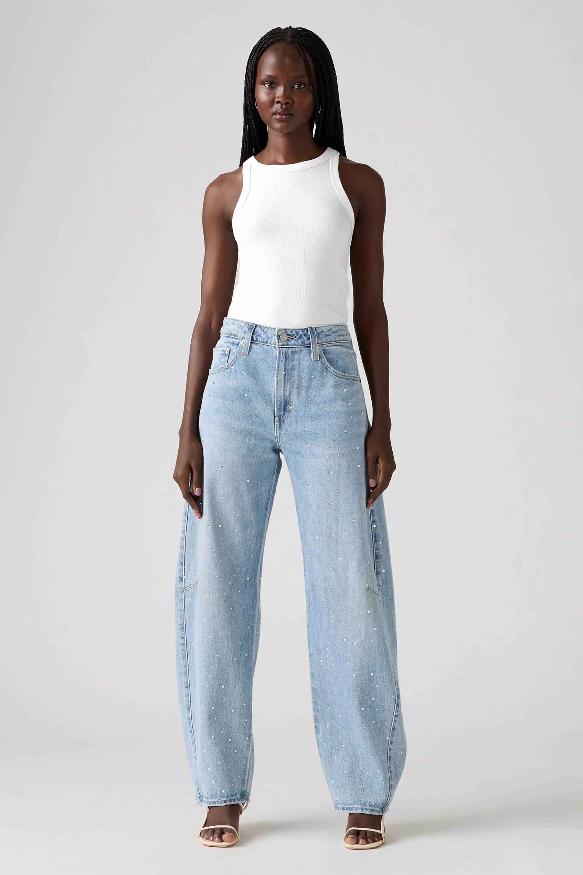 LEVI'S Levi's® γυναικείο τζιν παντελόνι Barrel Fit "Baggy Dad™" - 0039A0007 Denim Blue Ανοιχτό