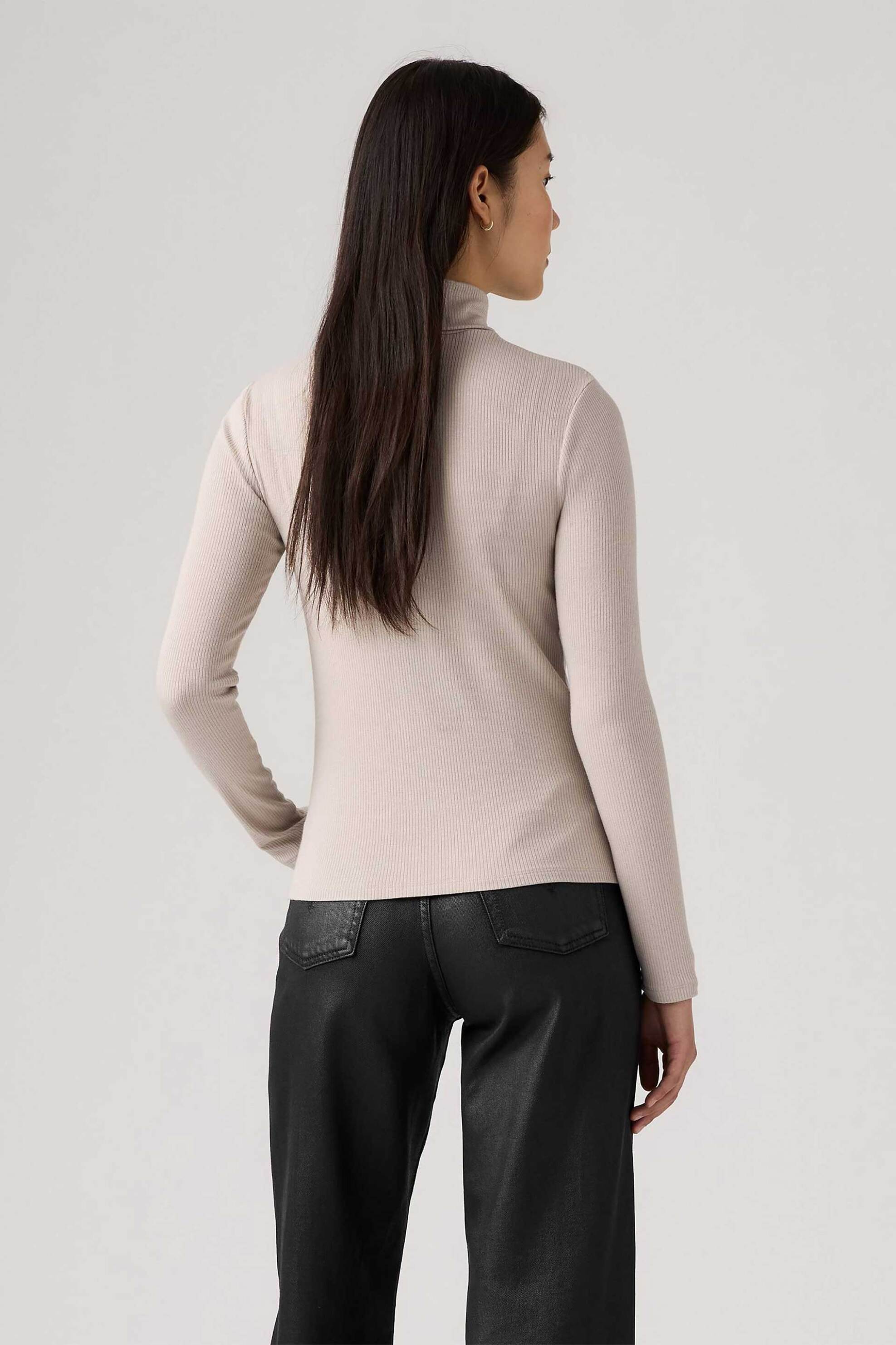 LEVI'S Levi's® γυναικεία πλεκτή μπλούζα ζιβάγκο ribbed Slim Fit "Dreamy" - A87690014 Γκρι Ανοιχτό - 3