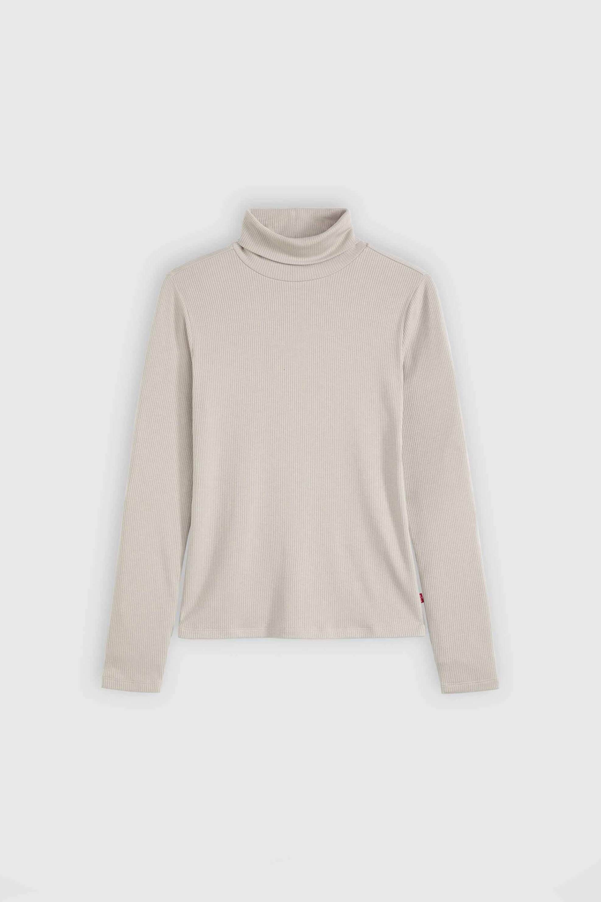 LEVI'S Levi's® γυναικεία πλεκτή μπλούζα ζιβάγκο ribbed Slim Fit "Dreamy" - A87690014 Γκρι Ανοιχτό - 4