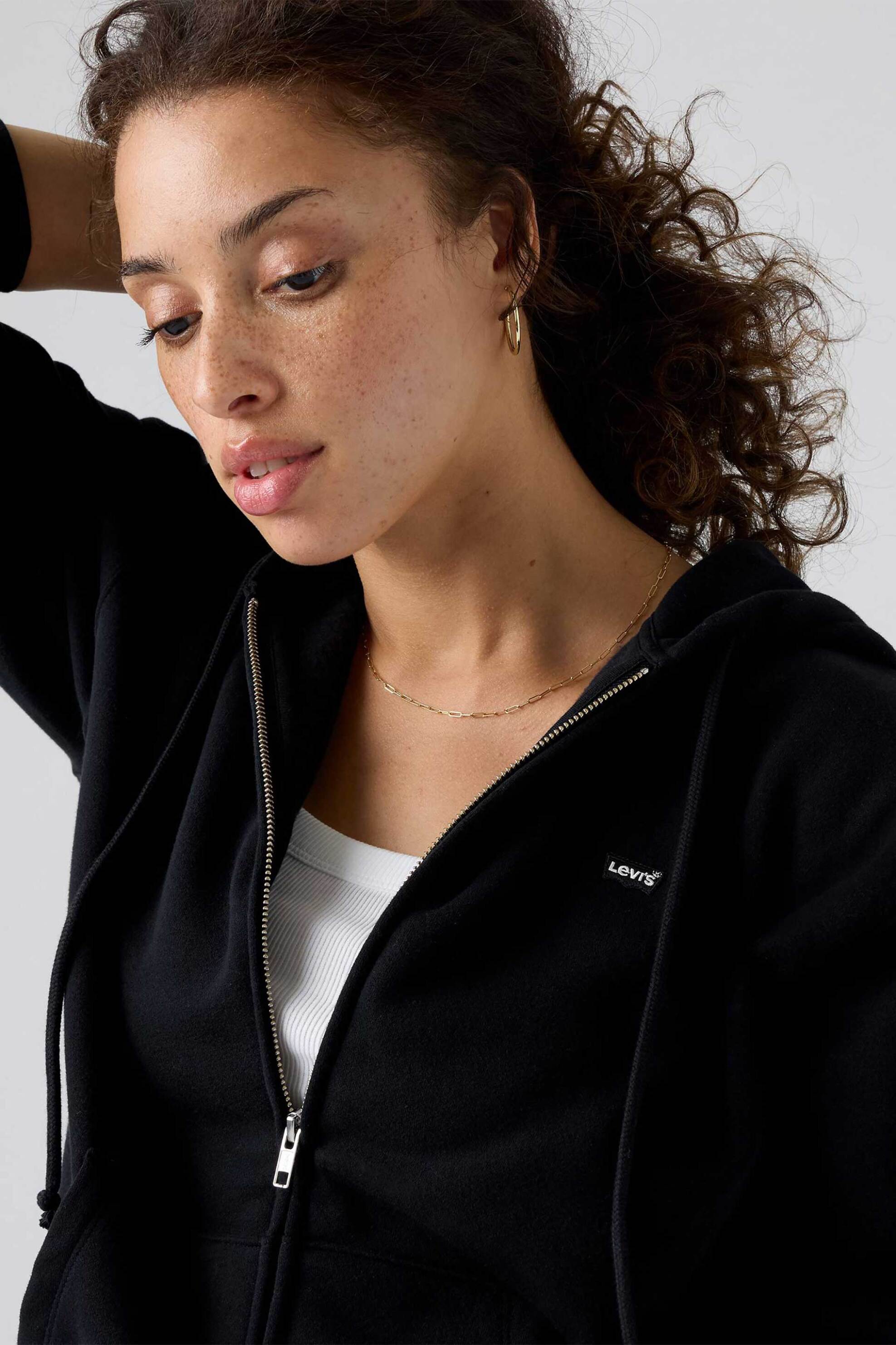 Levi's® γυναικεία ζακέτα φούτερ με κουκούλα και λογότυπο Standard Fit "Everyday" - A59450003 Μαύρο φωτογραφία