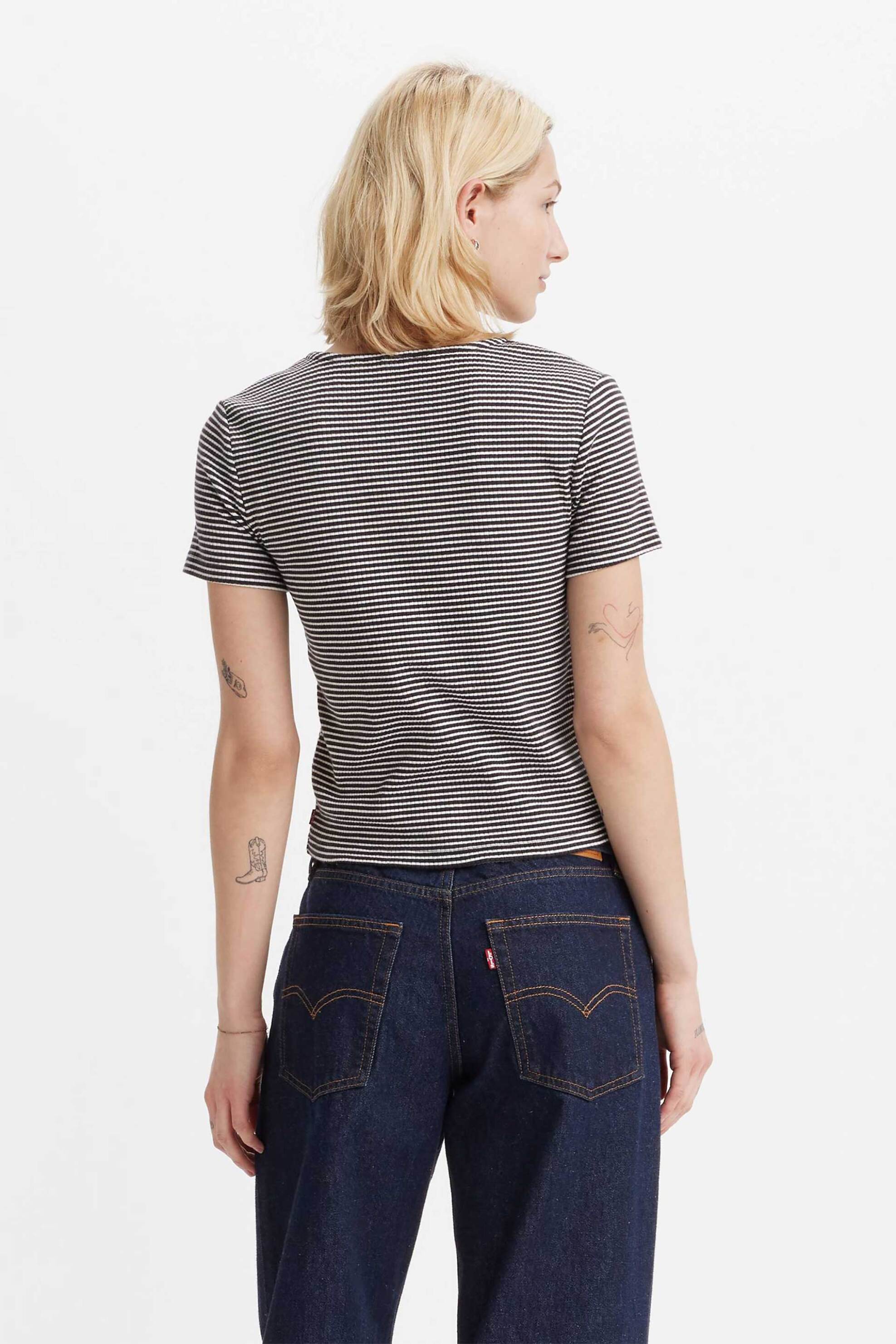LEVI'S Levi's® γυναικείο τοπ με ριγέ σχέδιο και V Slim Fit "Muse" - A87820004 Ασπρόμαυρο - 2