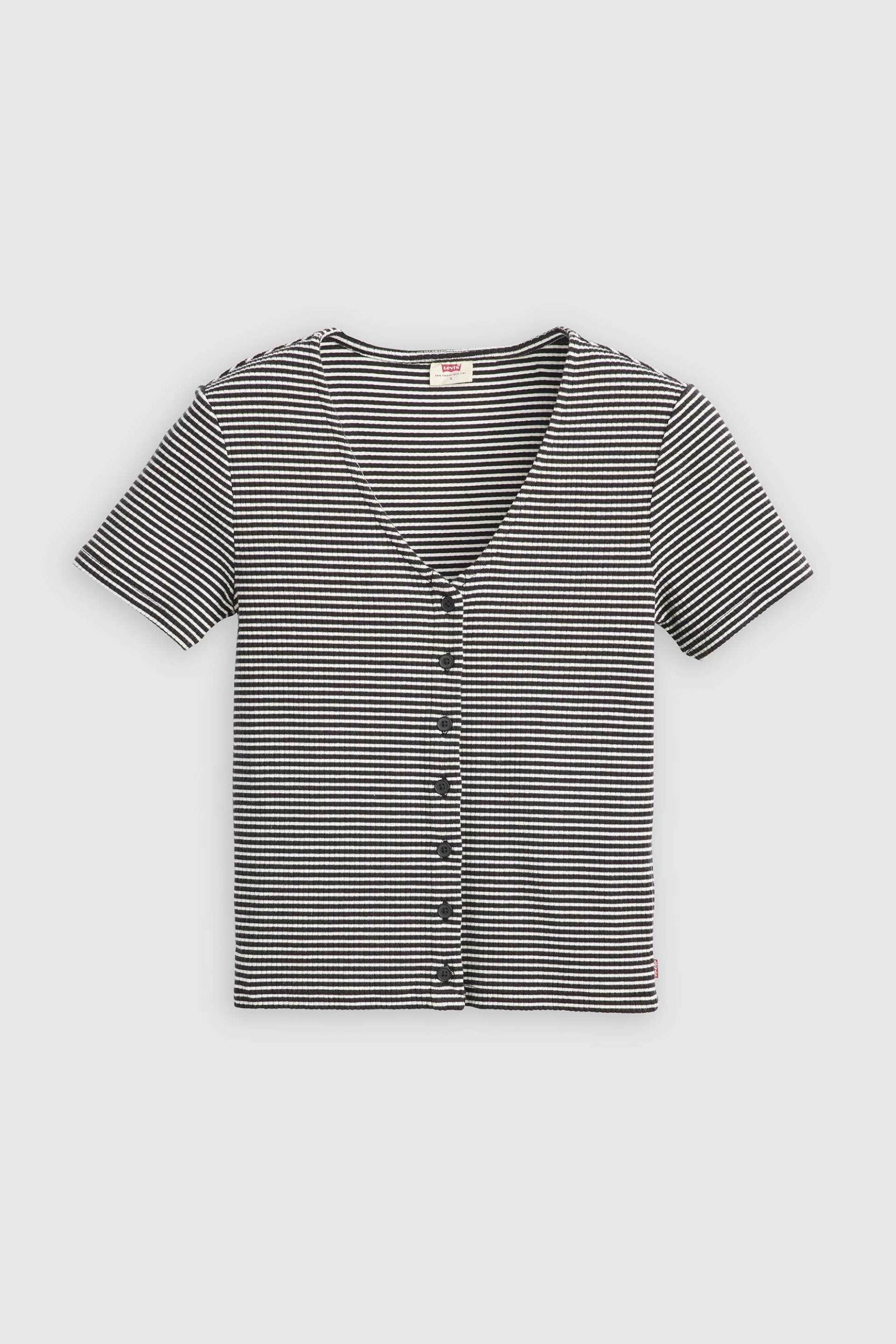 Levi&Apos S Γυναικείο Τοπ με Ριγέ Σχέδιο Και V Slim Fit Muse - A87820004 Ασπρόμαυρο