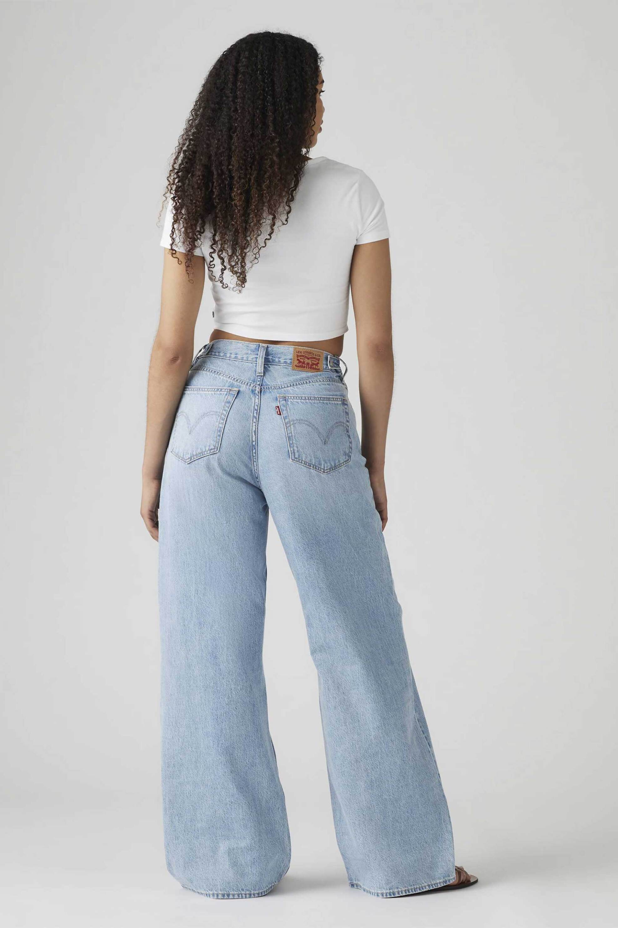 LEVI'S Levi's® γυναικείο ψηλόμεσο τζιν παντελόνι πεντάτσεπο Straight Wide Fit "Cinch Baggy" - 001UP0000 Denim Blue Ανοιχτό - 3