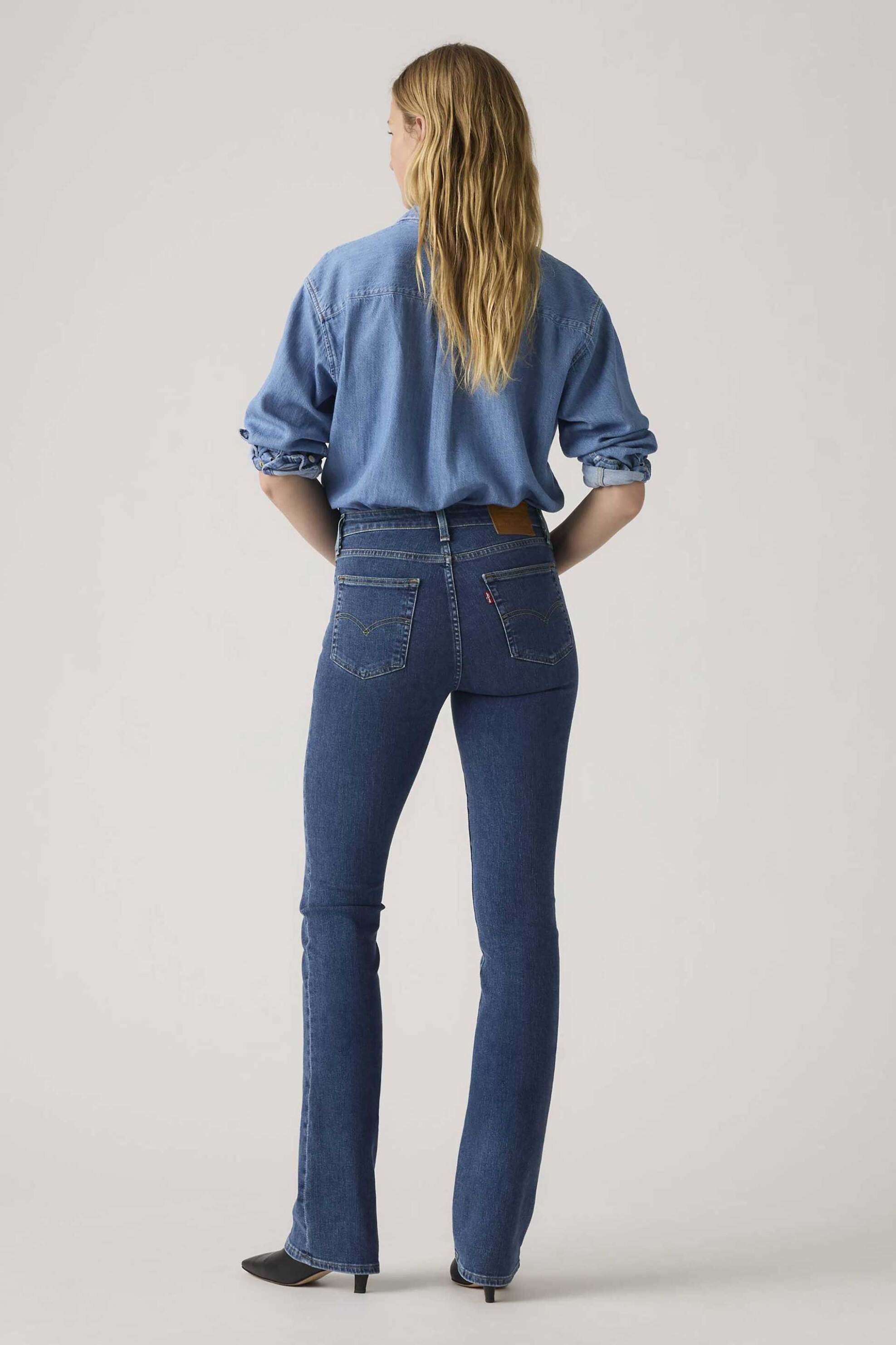 LEVI'S Levi's® γυναικείο ψηλόμεσο τζιν παντελόνι πεντάτσεπο Slim Bootcut Fit "725" - 187590234 Denim Blue - 3