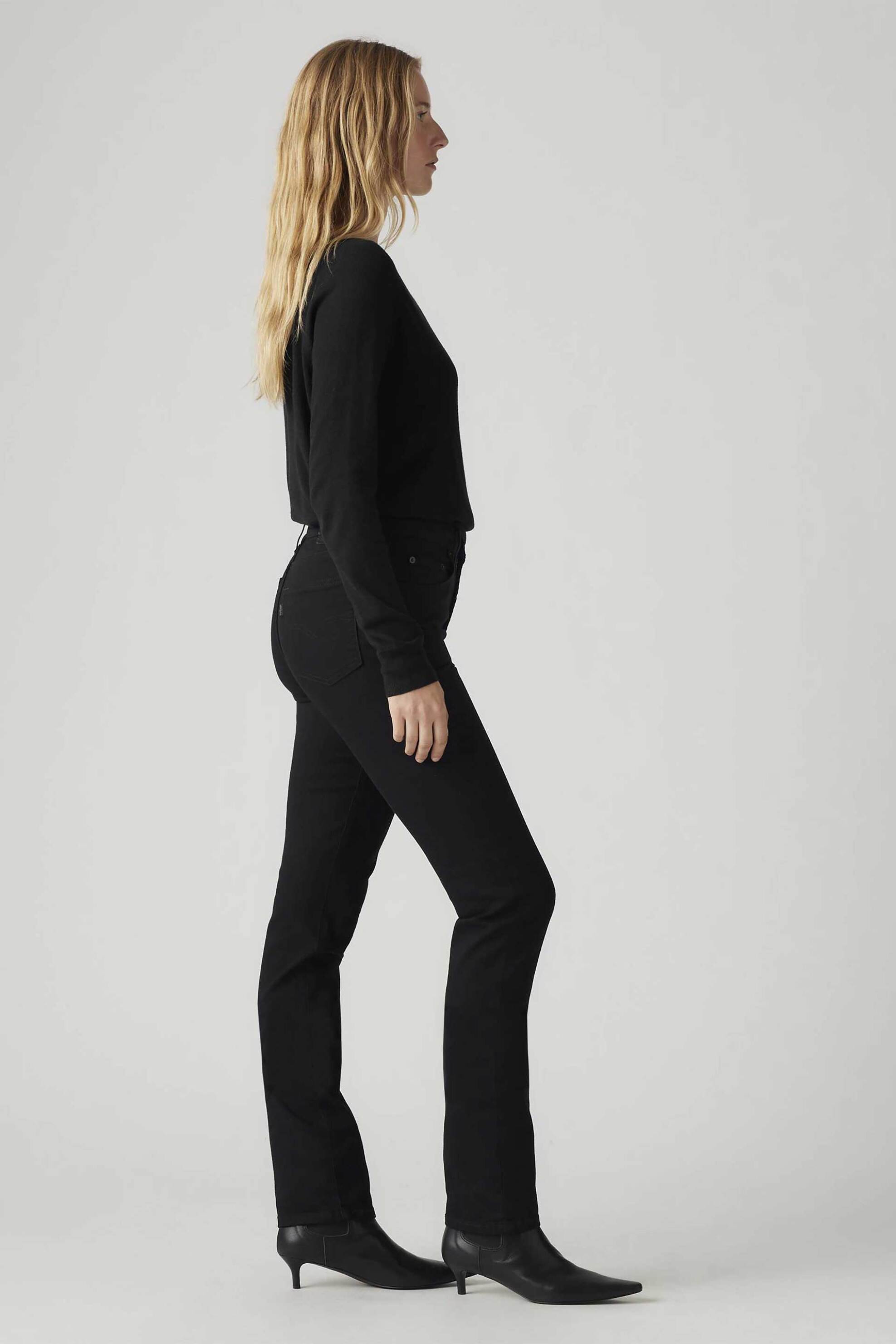 Levi's® γυναικείο ψηλόμεσο τζιν παντελόνι πεντάτσεπο Slim Straight Fit "724" - 188830321 Μαύρο φωτογραφία
