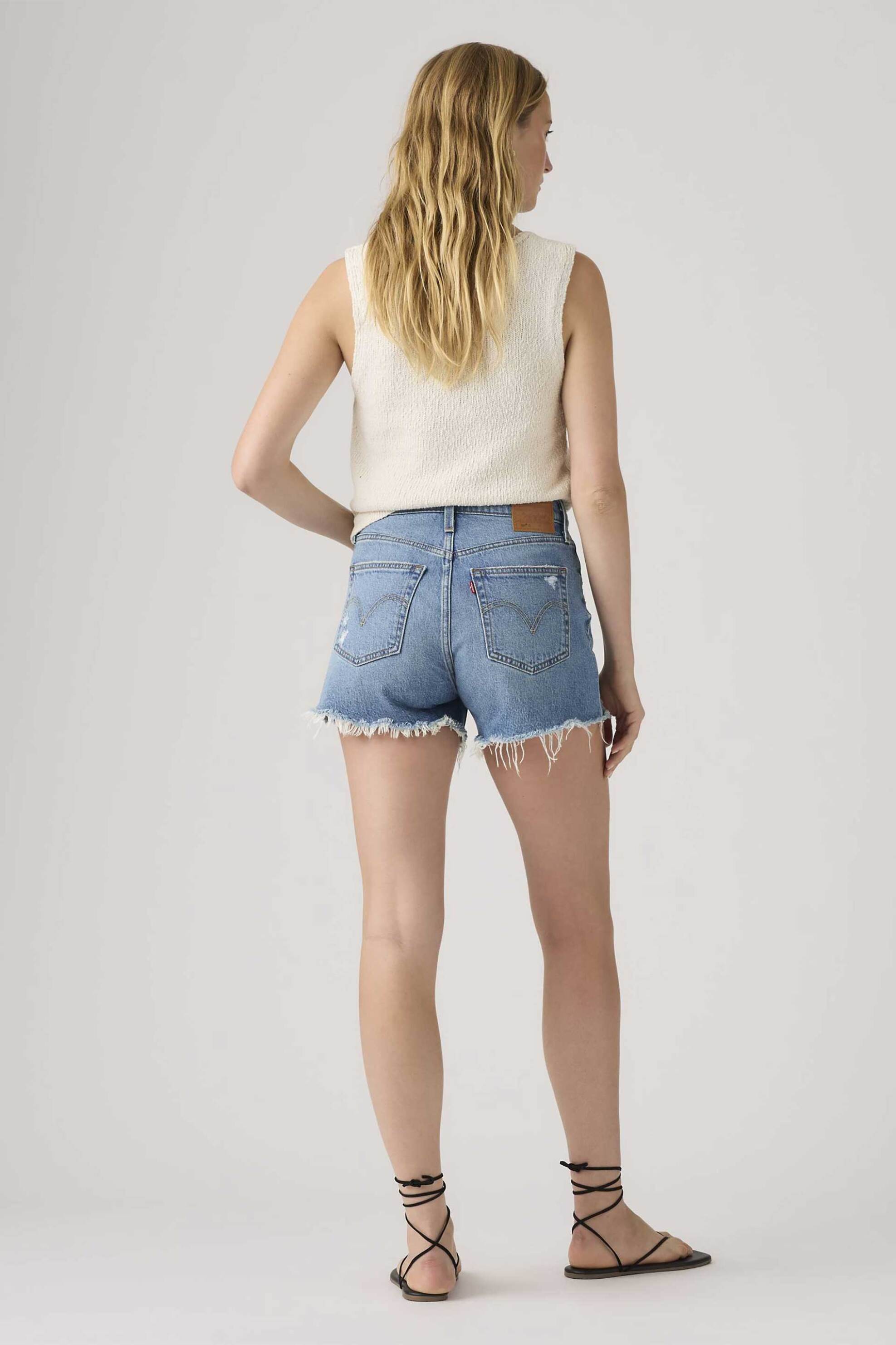 Levi&Apos S Γυναικείο Ψηλόμεσο Denim Σορτς Πεντάτσεπο 501 Curve - 005Dp0001 Blue Ανοιχτό
