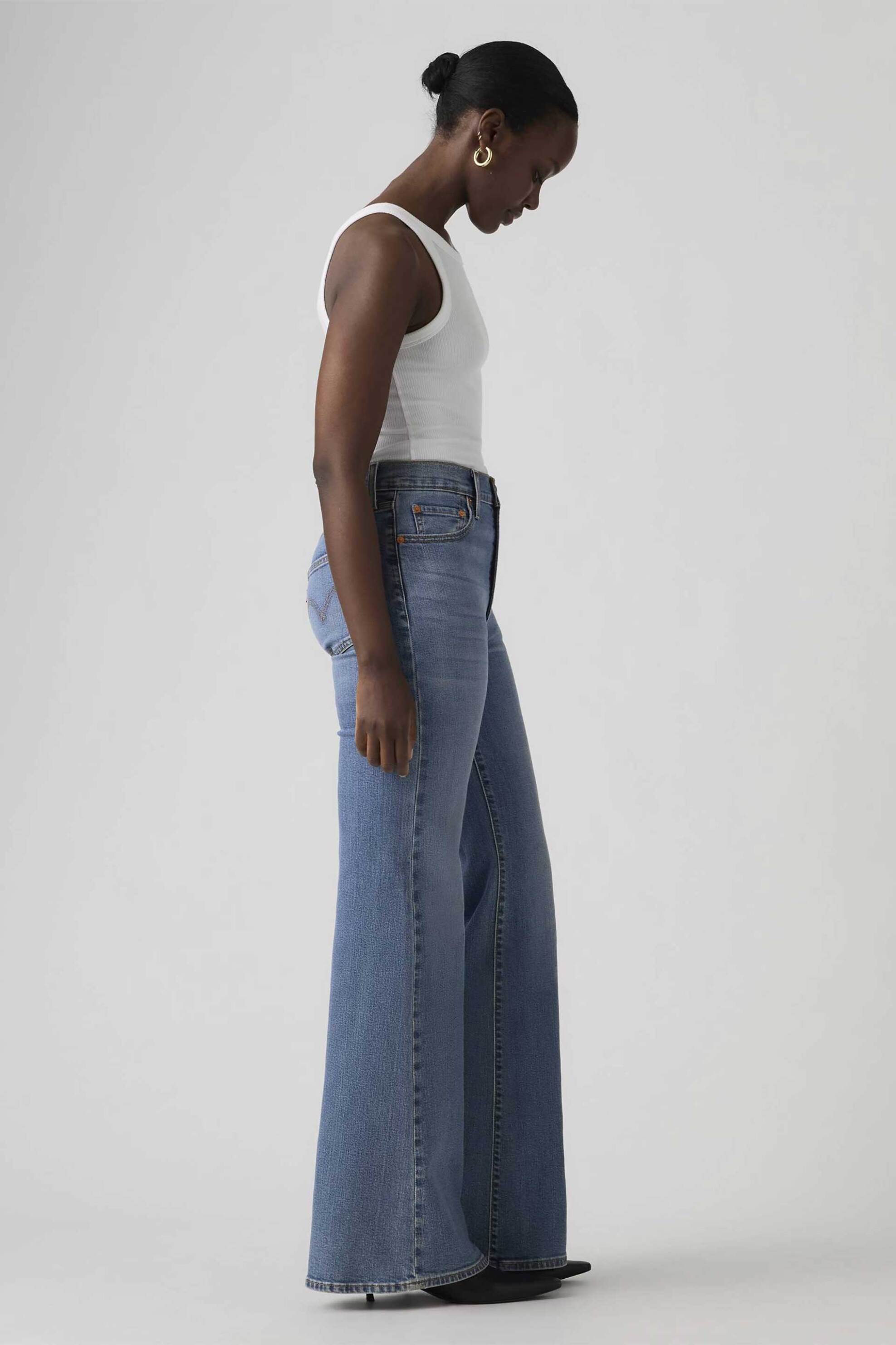 LEVI'S Levi's® γυναικείο ψηλόμεσο τζιν παντελόνι πεντάτσεπο Slim Flared Fit "Ribcage Bell" - A75030014 Denim Blue - 2