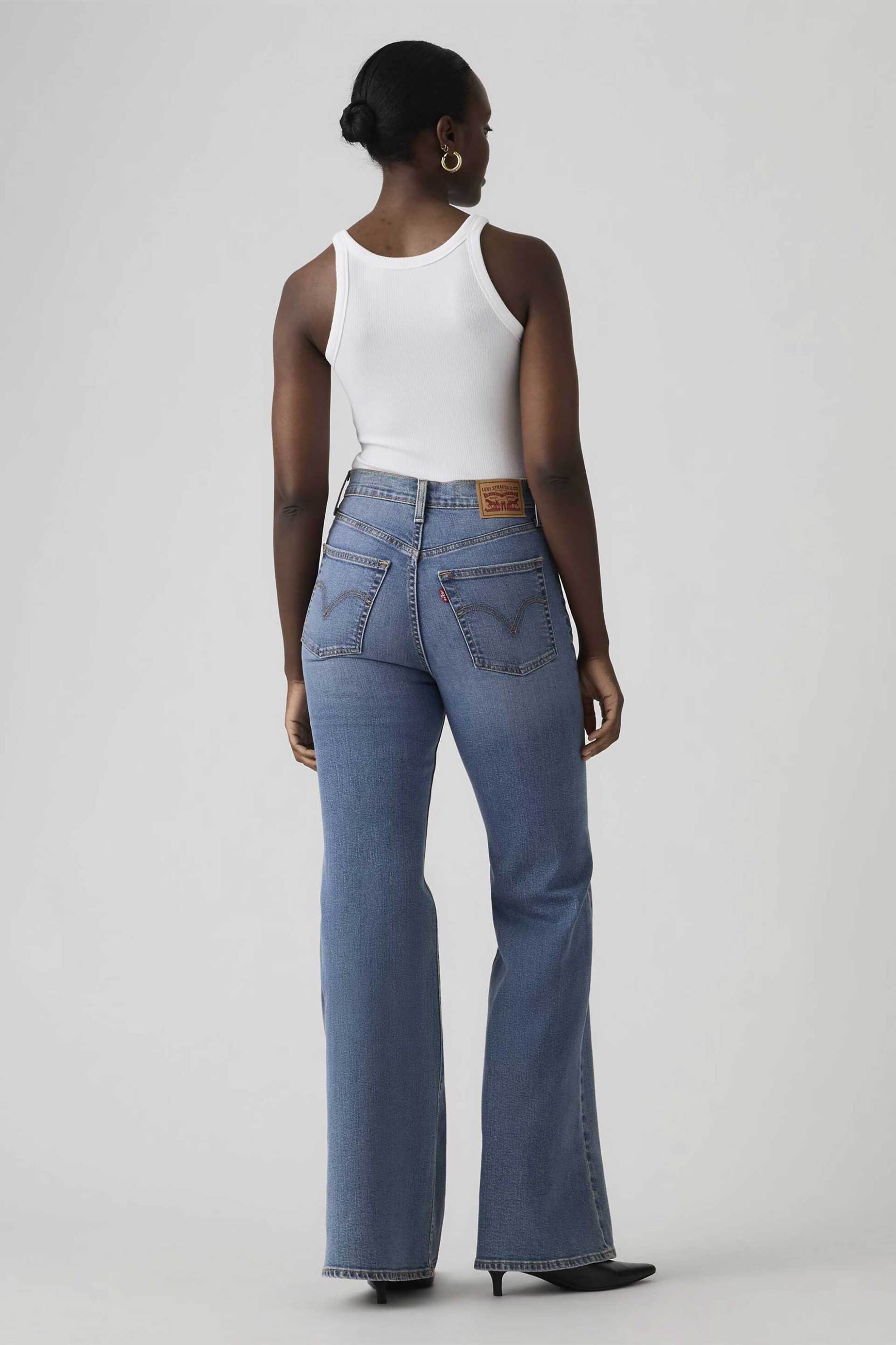 LEVI'S Levi's® γυναικείο ψηλόμεσο τζιν παντελόνι πεντάτσεπο Slim Flared Fit "Ribcage Bell" - A75030014 Denim Blue - 3
