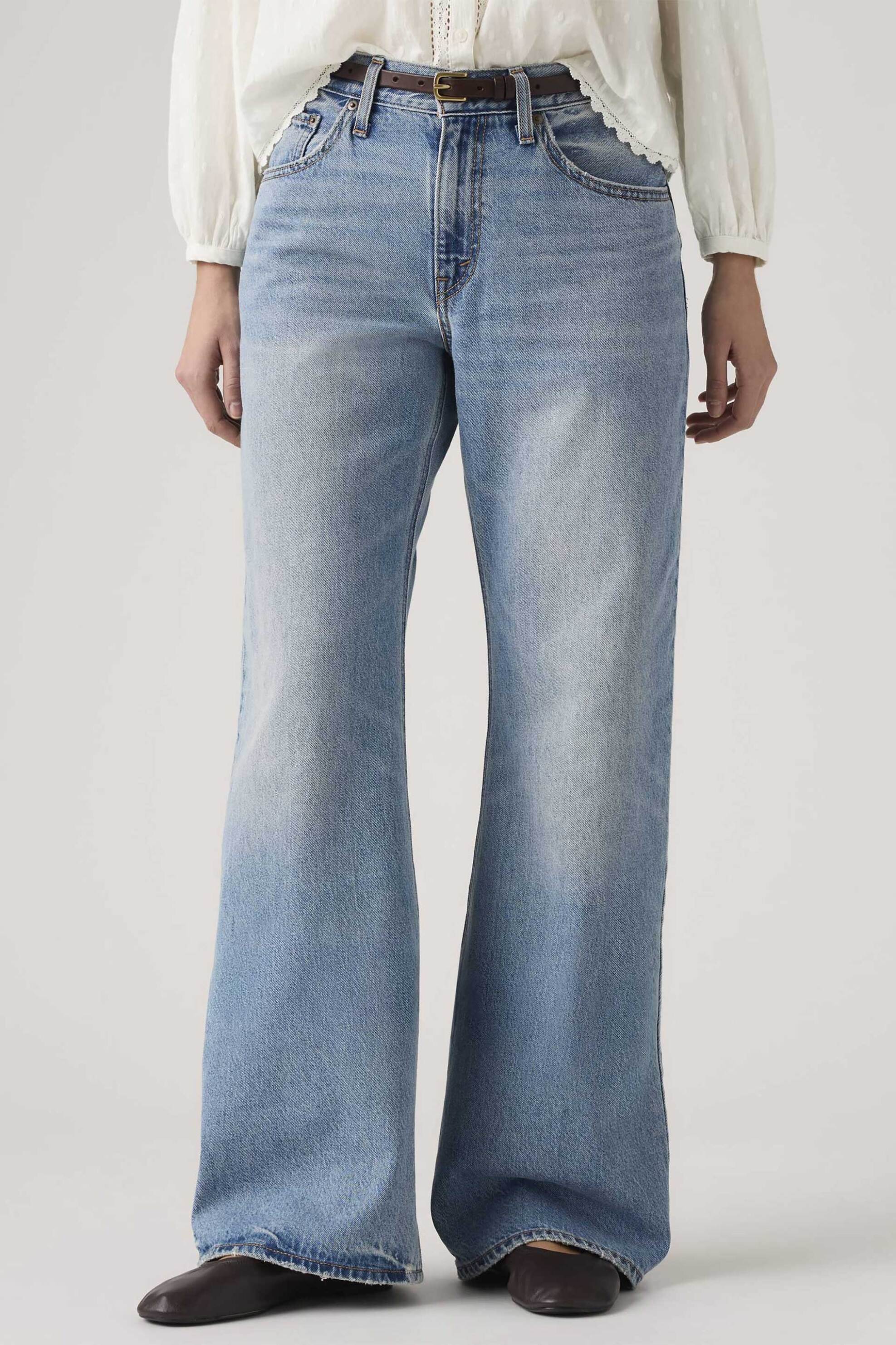 LEVI'S Levi's® γυναικείο τζιν παντελόνι πεντάτσεπο Loose Bootcut Fit "Baggy Dad" - 005DO0000 Denim Blue Ανοιχτό - 2