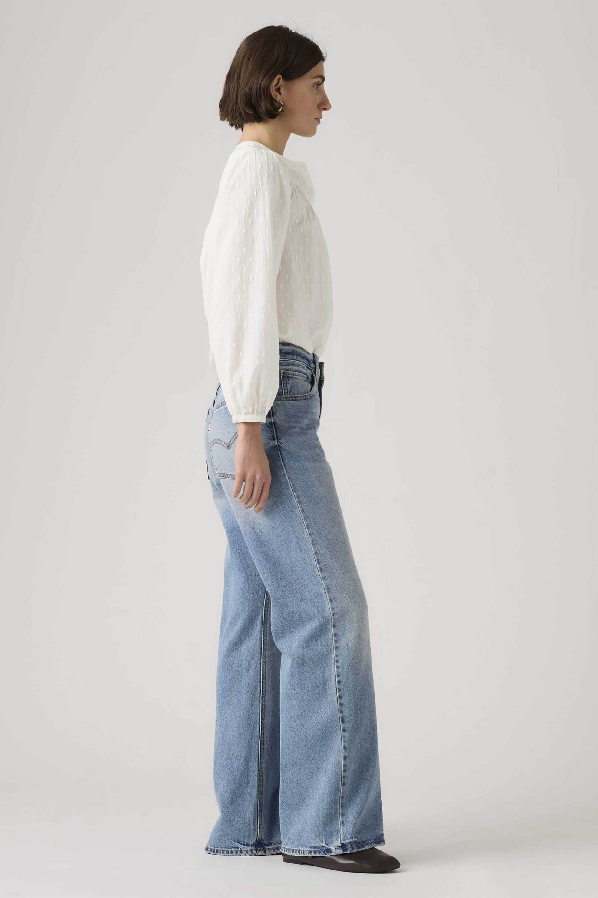 LEVI'S Levi's® γυναικείο τζιν παντελόνι πεντάτσεπο Loose Bootcut Fit "Baggy Dad" - 005DO0000 Denim Blue Ανοιχτό - 3