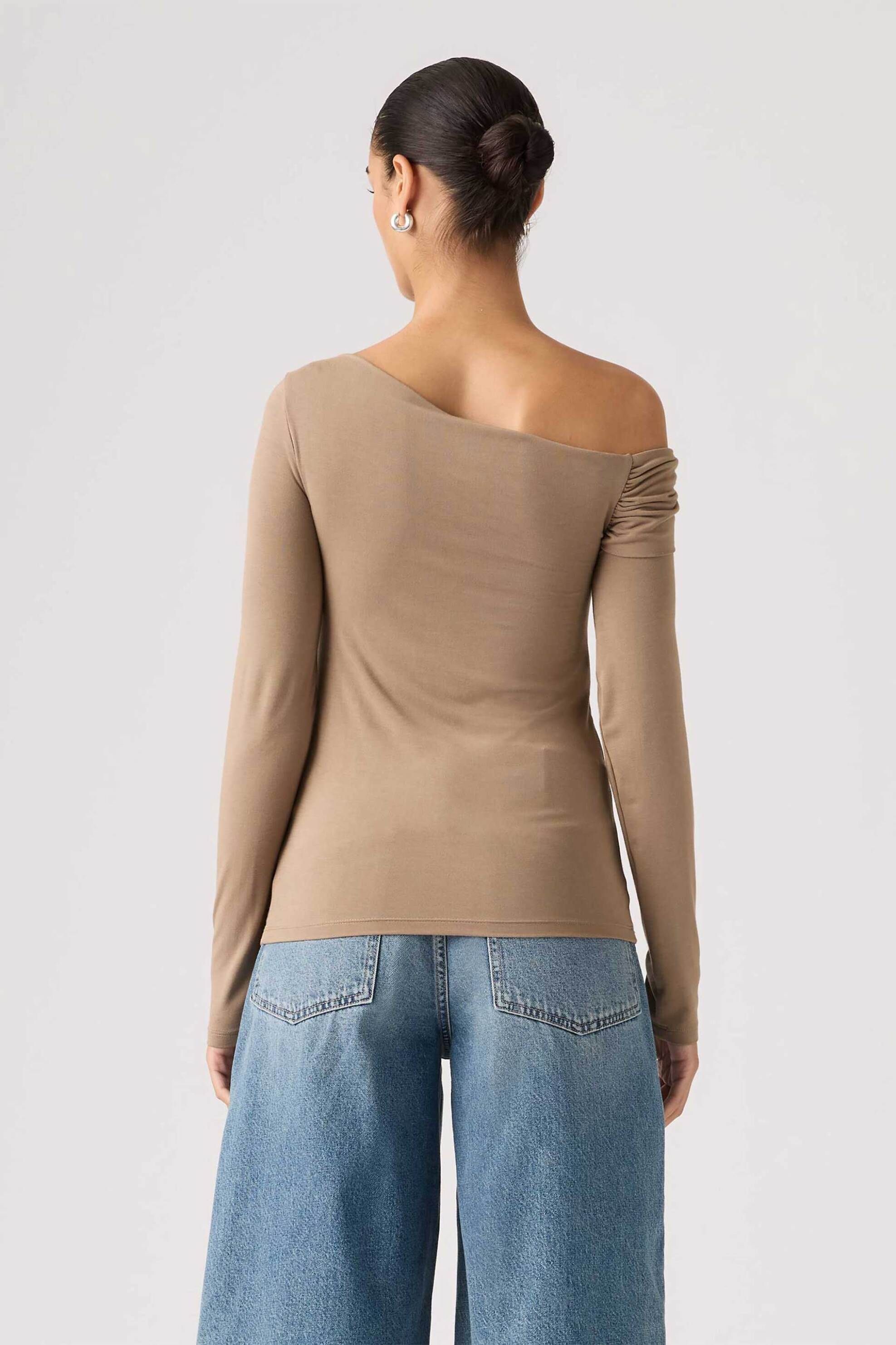 LEVI'S Levi's® γυναικεία μπλούζα off shoulder Slim Fit "Clara" - 005IT0002 Μπεζ - 3