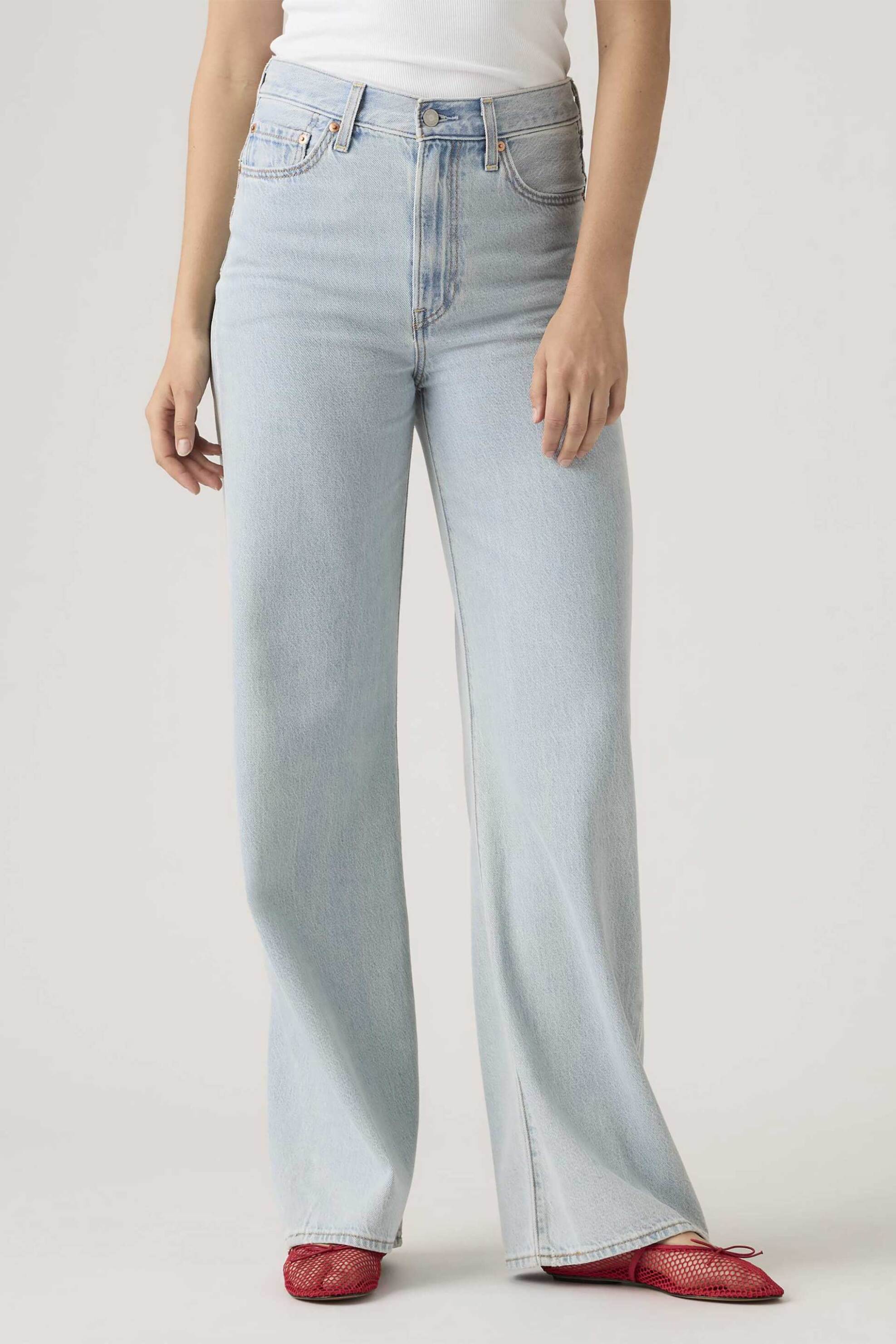 Levi's® γυναικείο ψηλόμεσο τζιν παντελόνι πεντάτσεπο Slim Flared Fit "Ribcage Bell" - A60810079 Denim Blue Ανοιχτό φωτογραφία