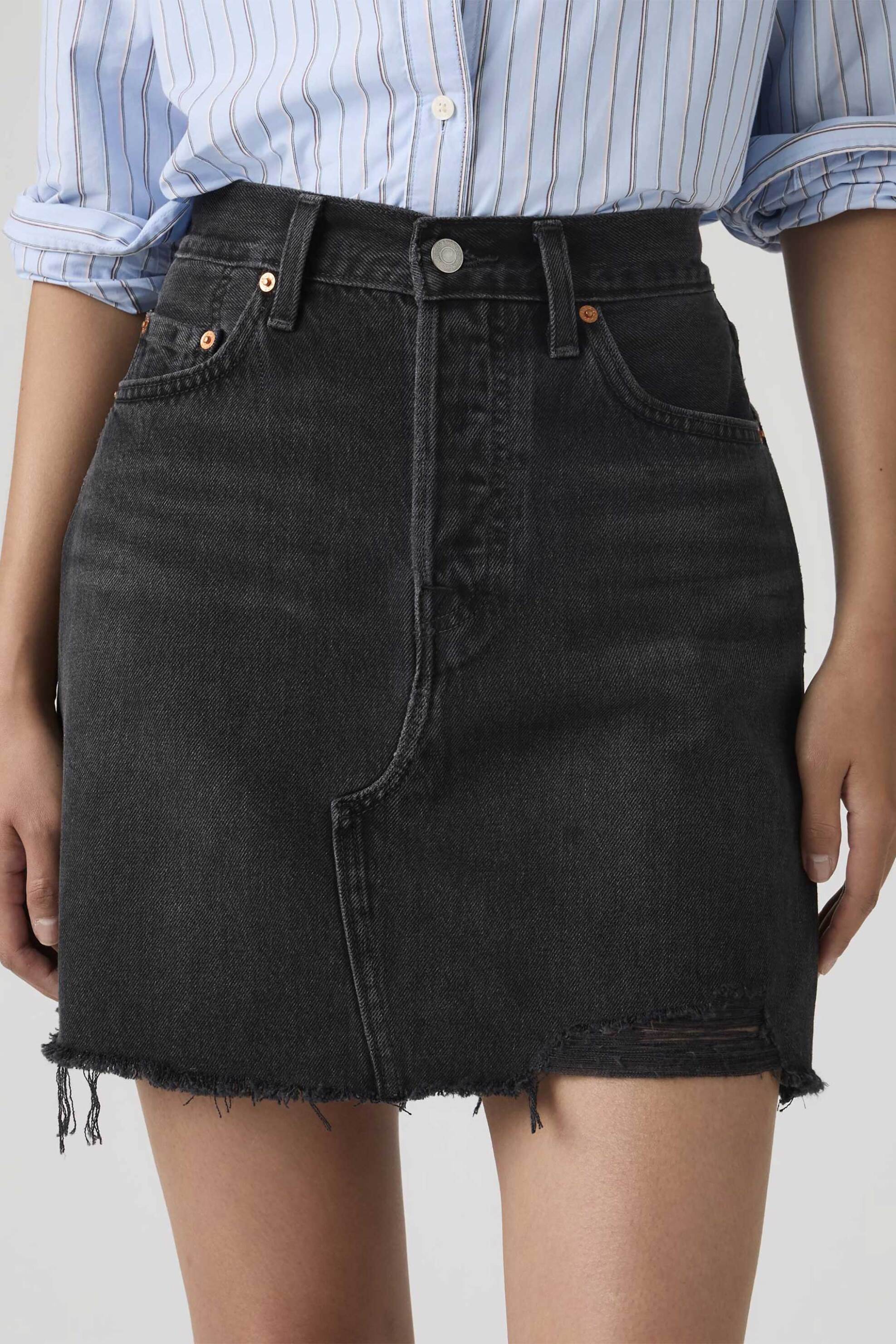 Levi's® γυναικεία mini φούστα denim πεντάτσεπη Regular Fit "Deconstructed" - 005LW0002 Μαύρο φωτογραφία