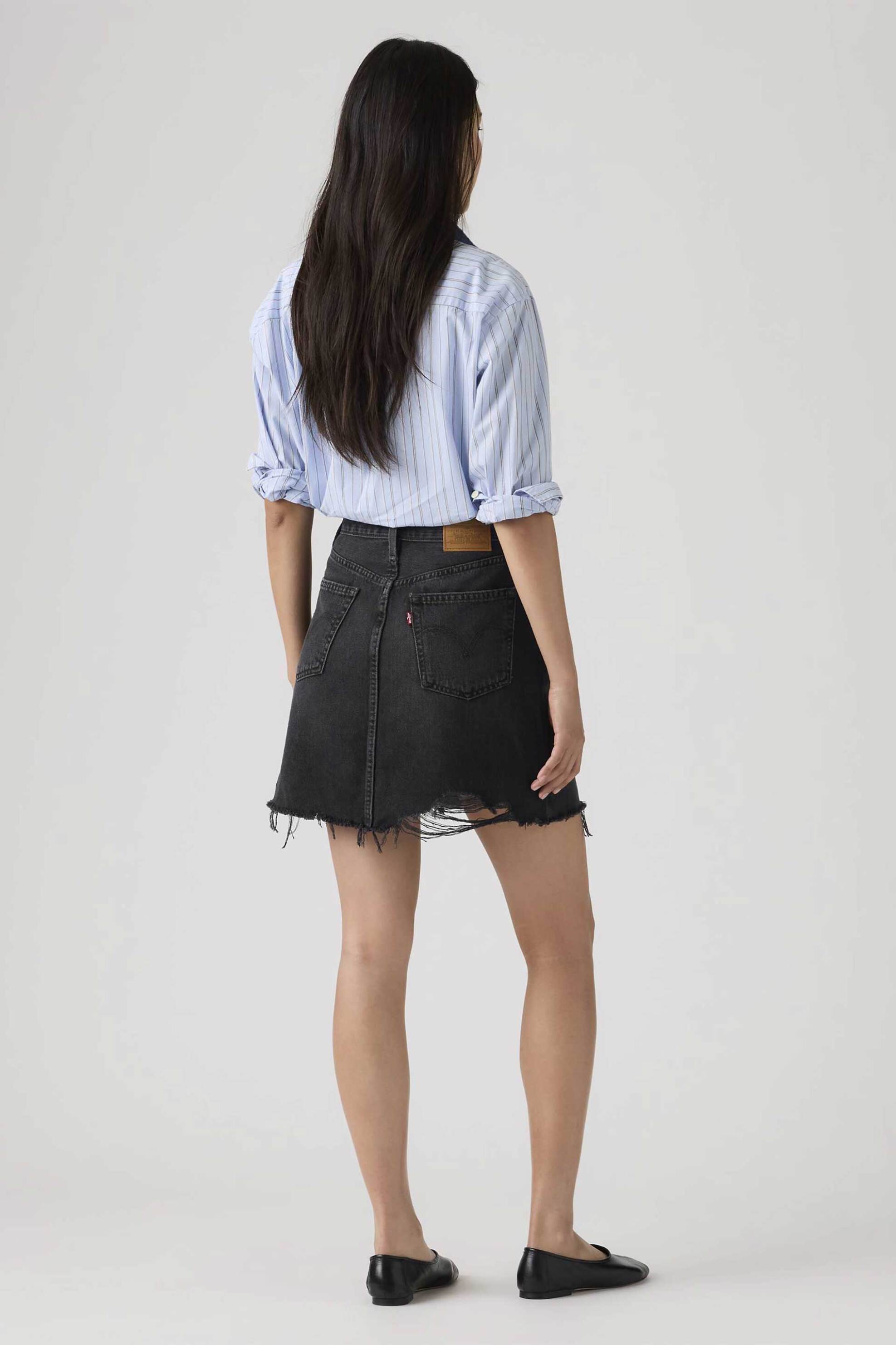 Levi&Apos S Γυναικεία Mini Φούστα Denim Πεντάτσεπη Regular Fit Deconstructed - 005Lw0002 Μαύρο