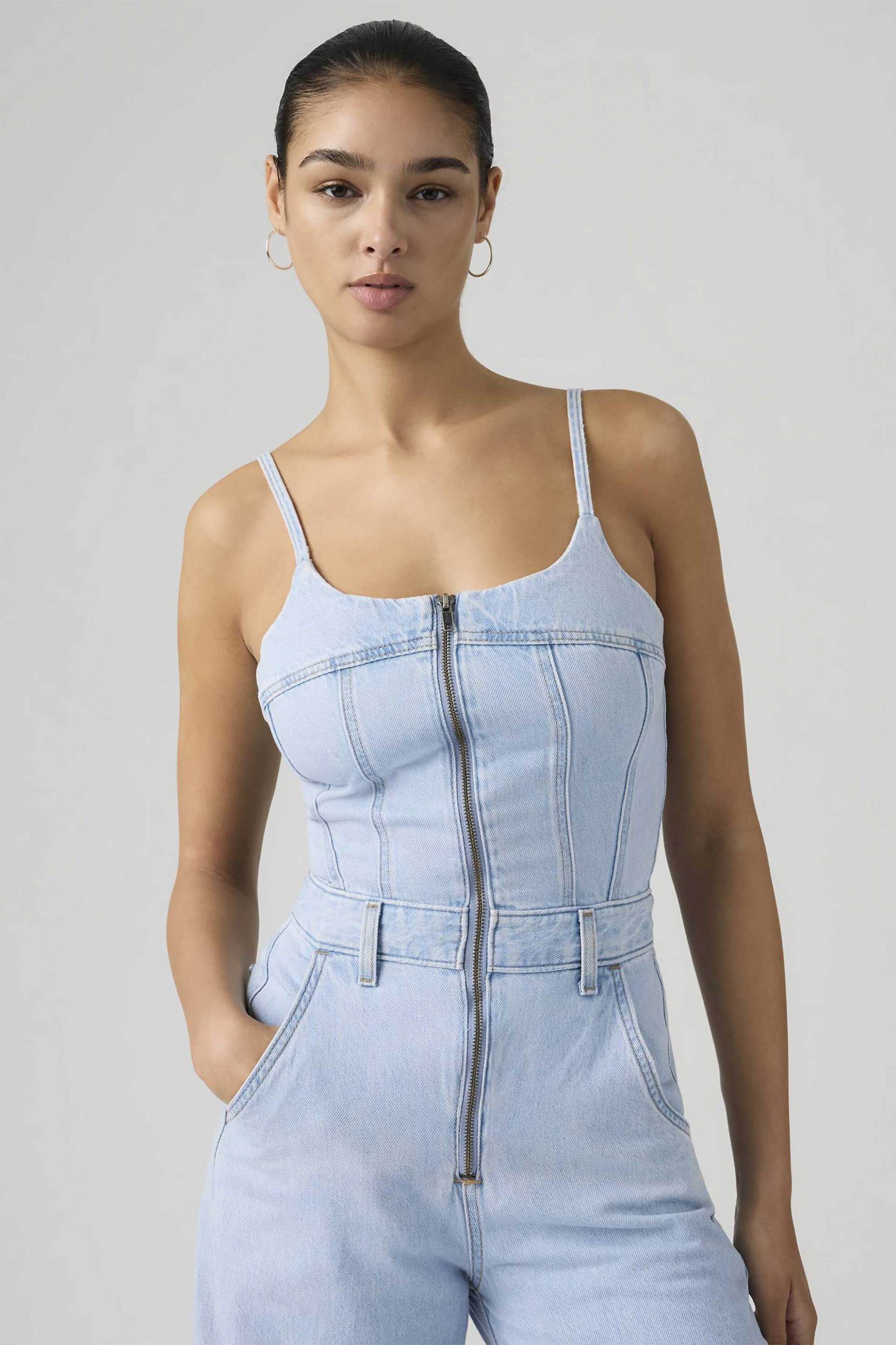 Levi's® γυναικεία denim ολόσωμη φόρμα αμάνικη Slim Fit "Bustier" - 001WC0005 Denim Blue Ανοιχτό φωτογραφία