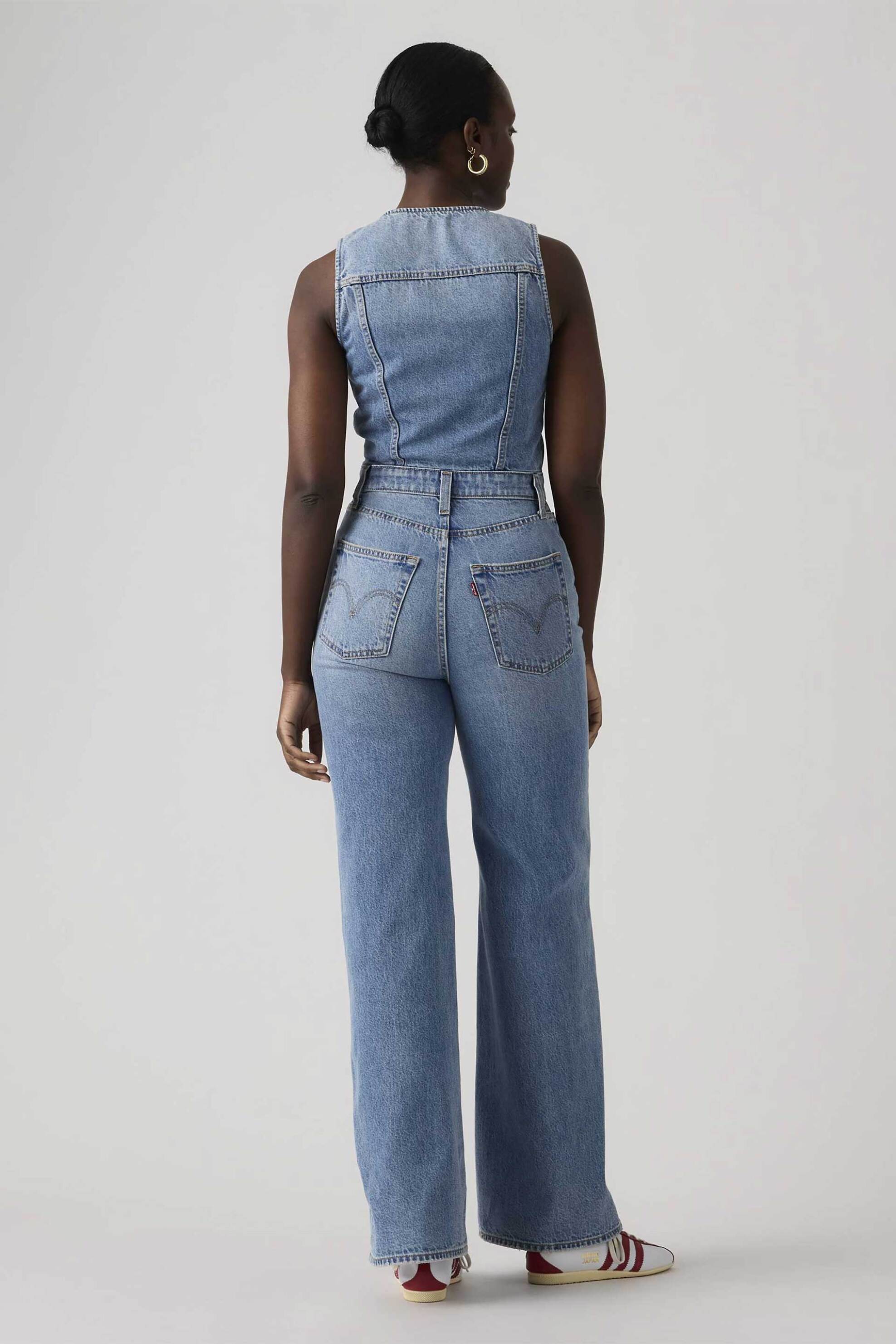 Levi&Apos S Γυναικεία Denim Ολόσωμη Φόρμα Αμάνικη Πεντάτσεπη Slim Fit - 0002R0001 Blue Ανοιχτό
