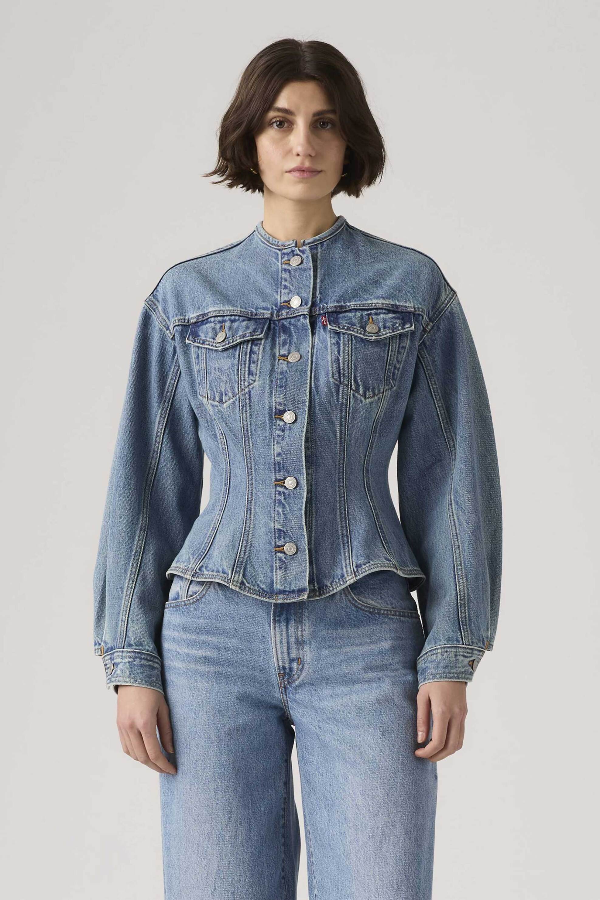 Levi's® γυναικείο denim jacket Standard Fit "Sculpted Trucker" - 001T60003 Denim Blue