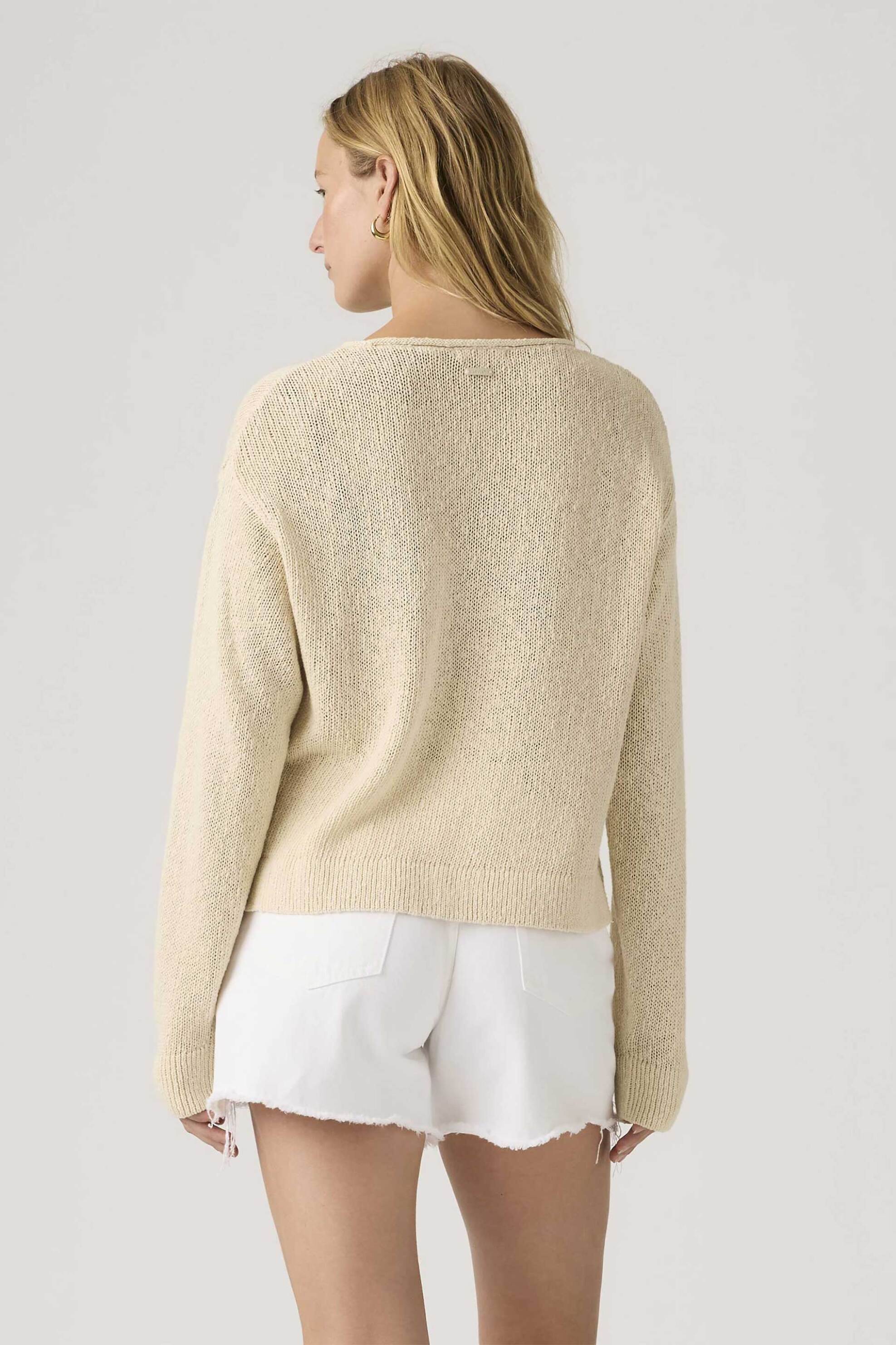 Levi's® γυναικείο πουλόβερ μονόχρωμο Relaxed Fit "Laetitia Boucle" - 005AA0000 Κρέμ φωτογραφία