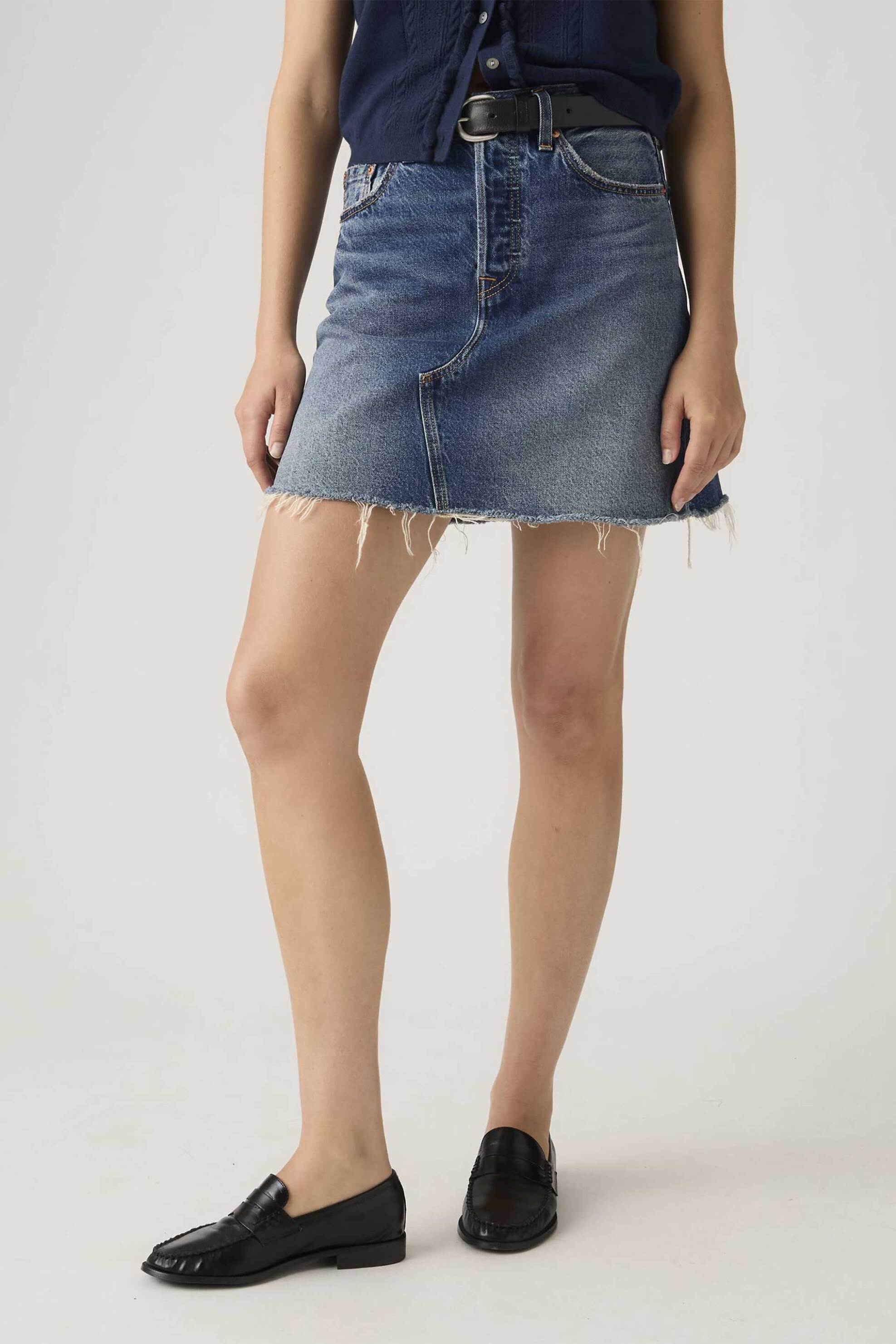 Levi's® γυναικεία mini φούστα denim πεντάτσεπη Regular Fit "Deconstructed" - 005LW0006 Denim Blue φωτογραφία