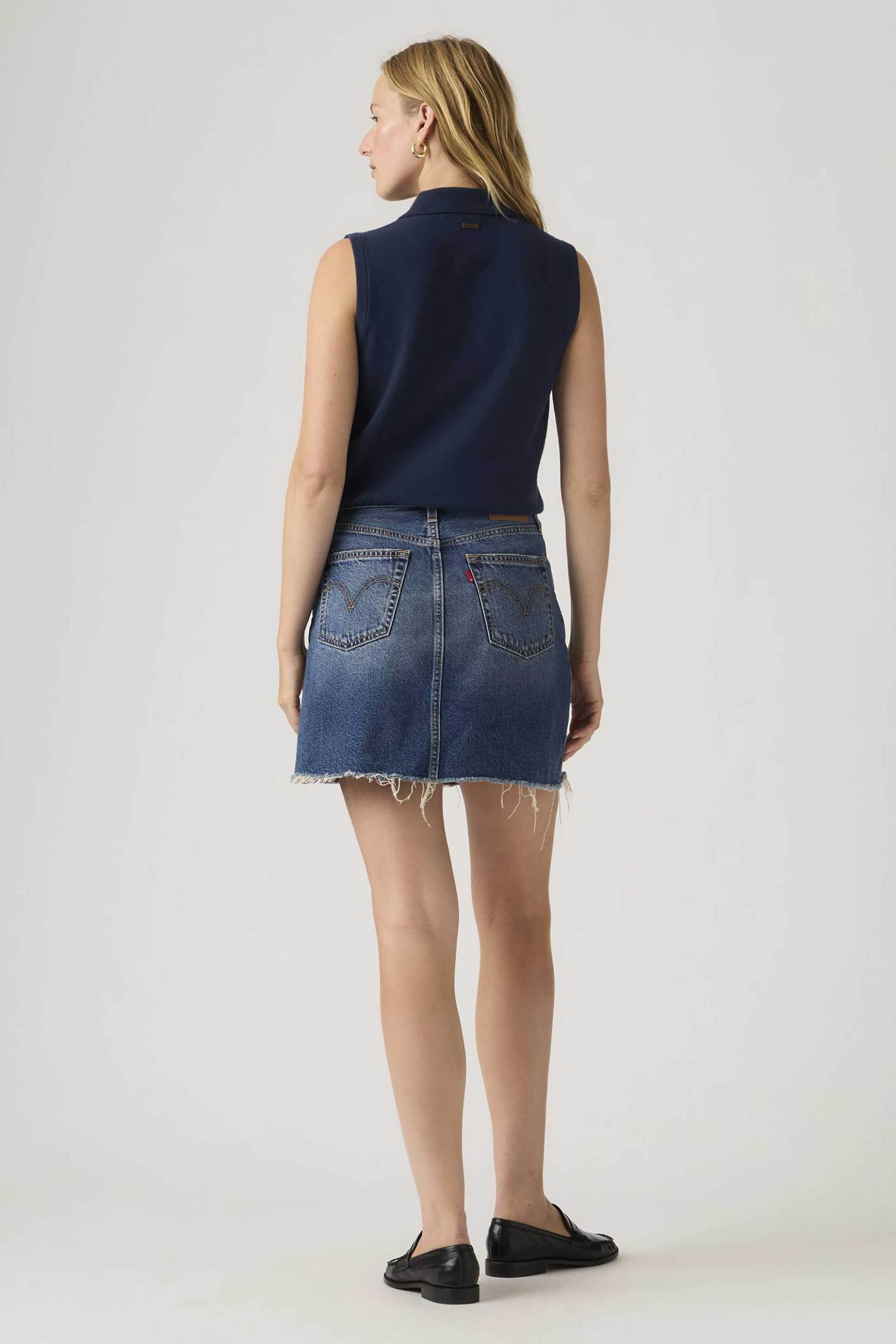 Levi&Apos S Γυναικεία Mini Φούστα Denim Πεντάτσεπη Regular Fit Deconstructed - 005Lw0006 Blue