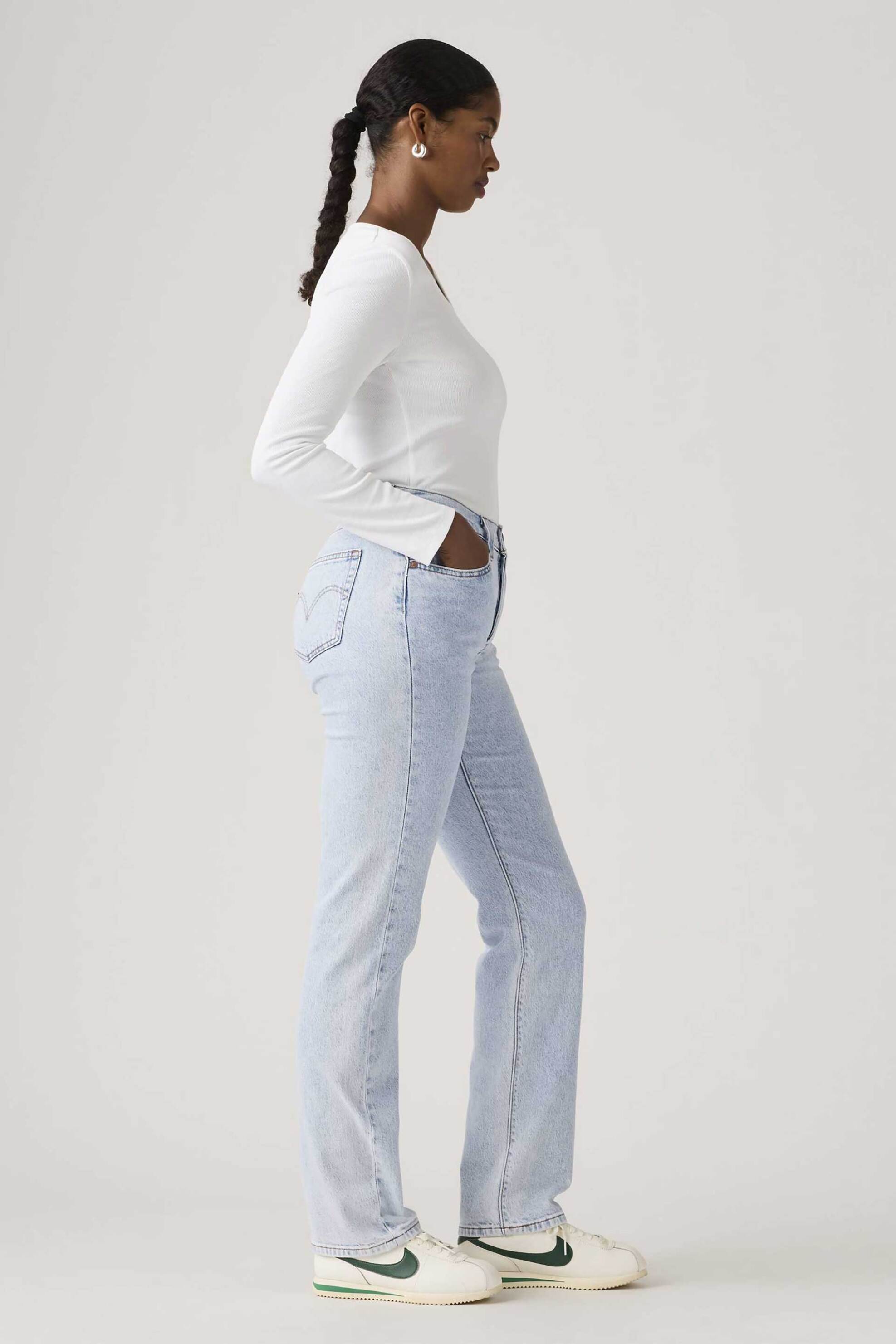 LEVI'S Levi's® γυναικείο ψηλόμεσο τζιν παντελόνι πεντάτσεπο Straight Fit "501® Curve" - 0066J0000 Denim Blue Ανοιχτό - 3
