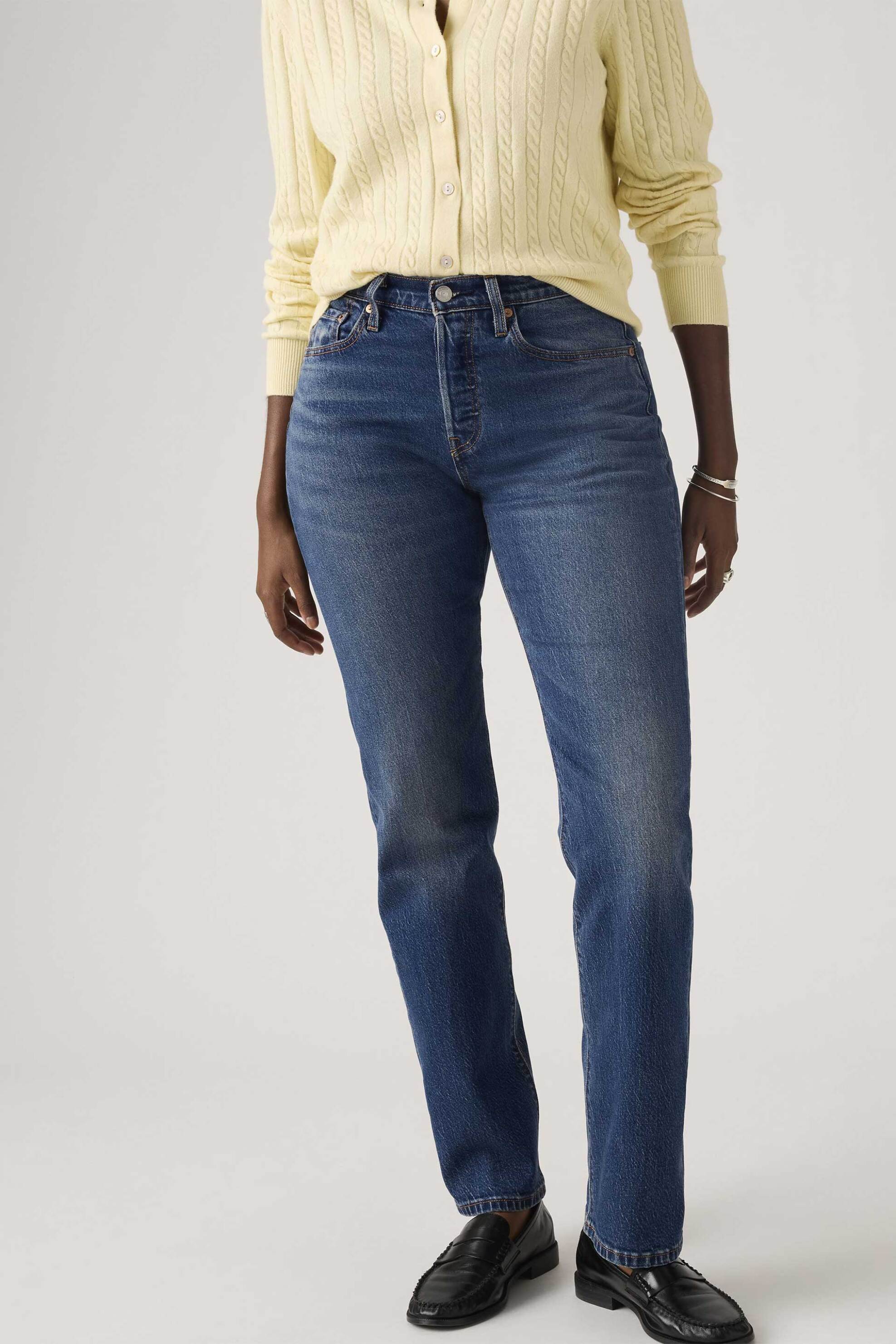 LEVI'S Levi's® γυναικείο τζιν παντελόνι ψηλόμεσο πεντάτσεπο Straight Fit "501® Curve" - 0066J0001 Denim Blue Σκούρο - 2