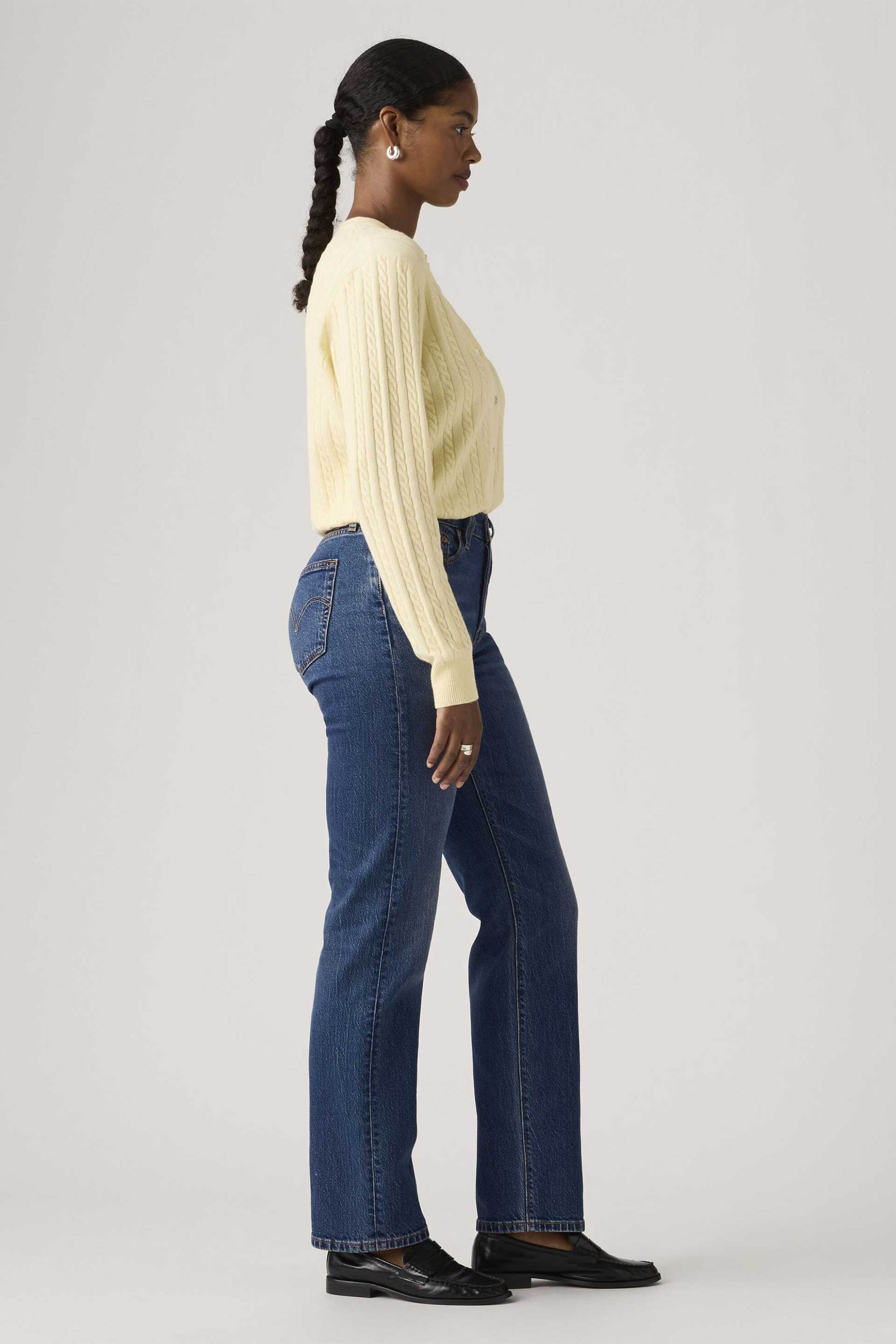 LEVI'S Levi's® γυναικείο τζιν παντελόνι ψηλόμεσο πεντάτσεπο Straight Fit "501® Curve" - 0066J0001 Denim Blue Σκούρο - 3