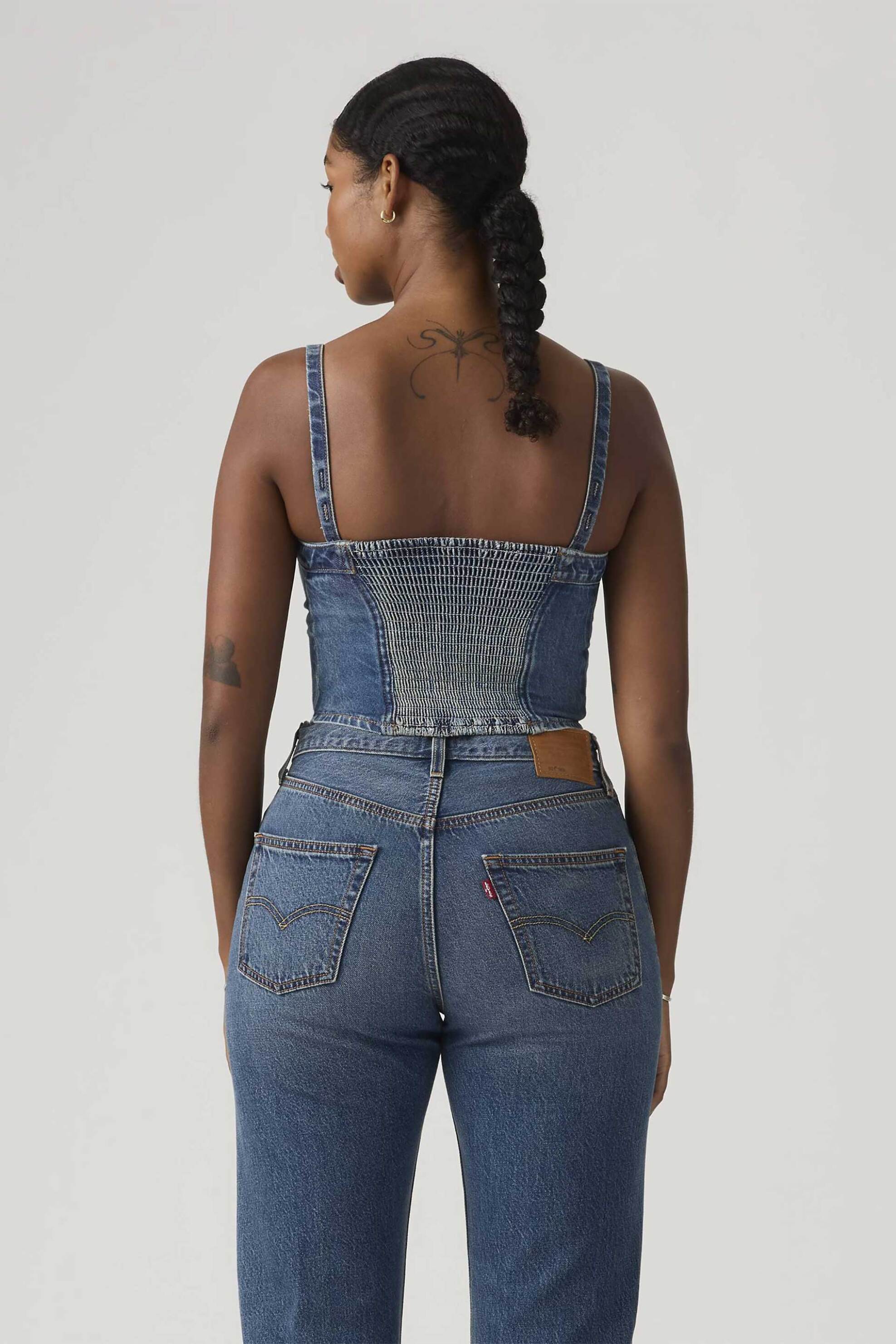 Levi's® γυναικείο denim τοπ αμάνικο Slim Fit "Tube" - 005NO0005 Denim Blue φωτογραφία