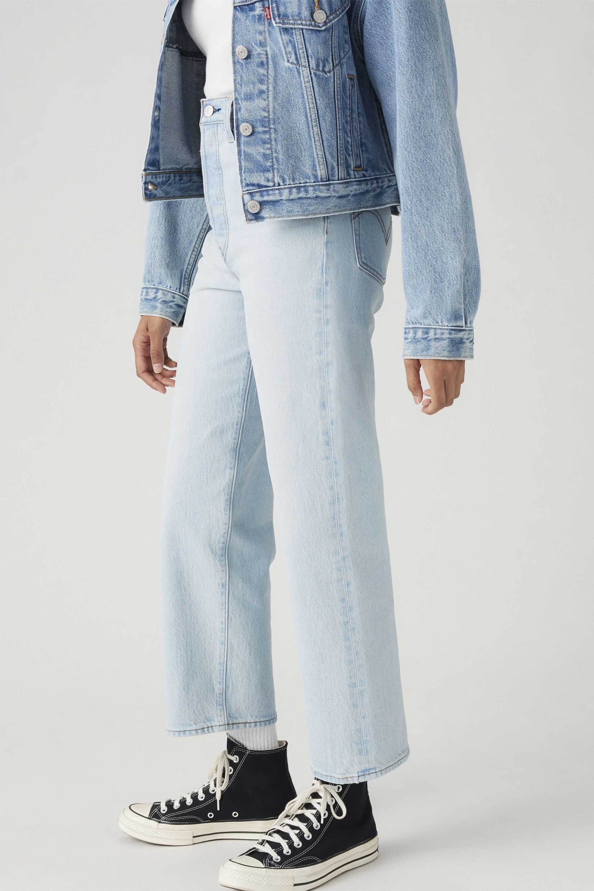 LEVI'S Levi's® γυναικείο τζιν παντελόνι ψηλόμεσο πεντάτσεπο Slim Straight Fit "Ribcage" - 726930256 Denim Blue Ανοιχτό - 2
