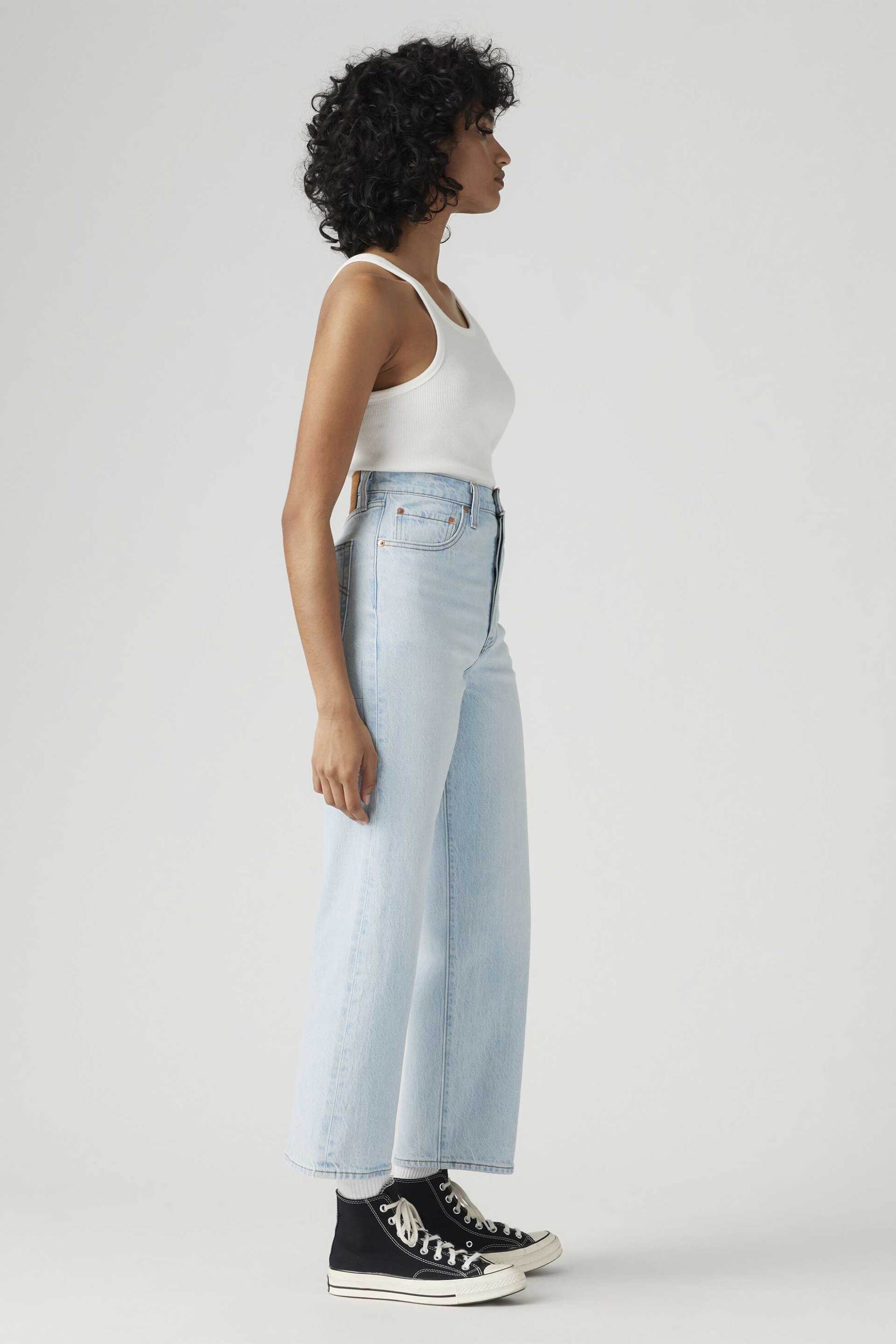 LEVI'S Levi's® γυναικείο τζιν παντελόνι ψηλόμεσο πεντάτσεπο Slim Straight Fit "Ribcage" - 726930256 Denim Blue Ανοιχτό - 3