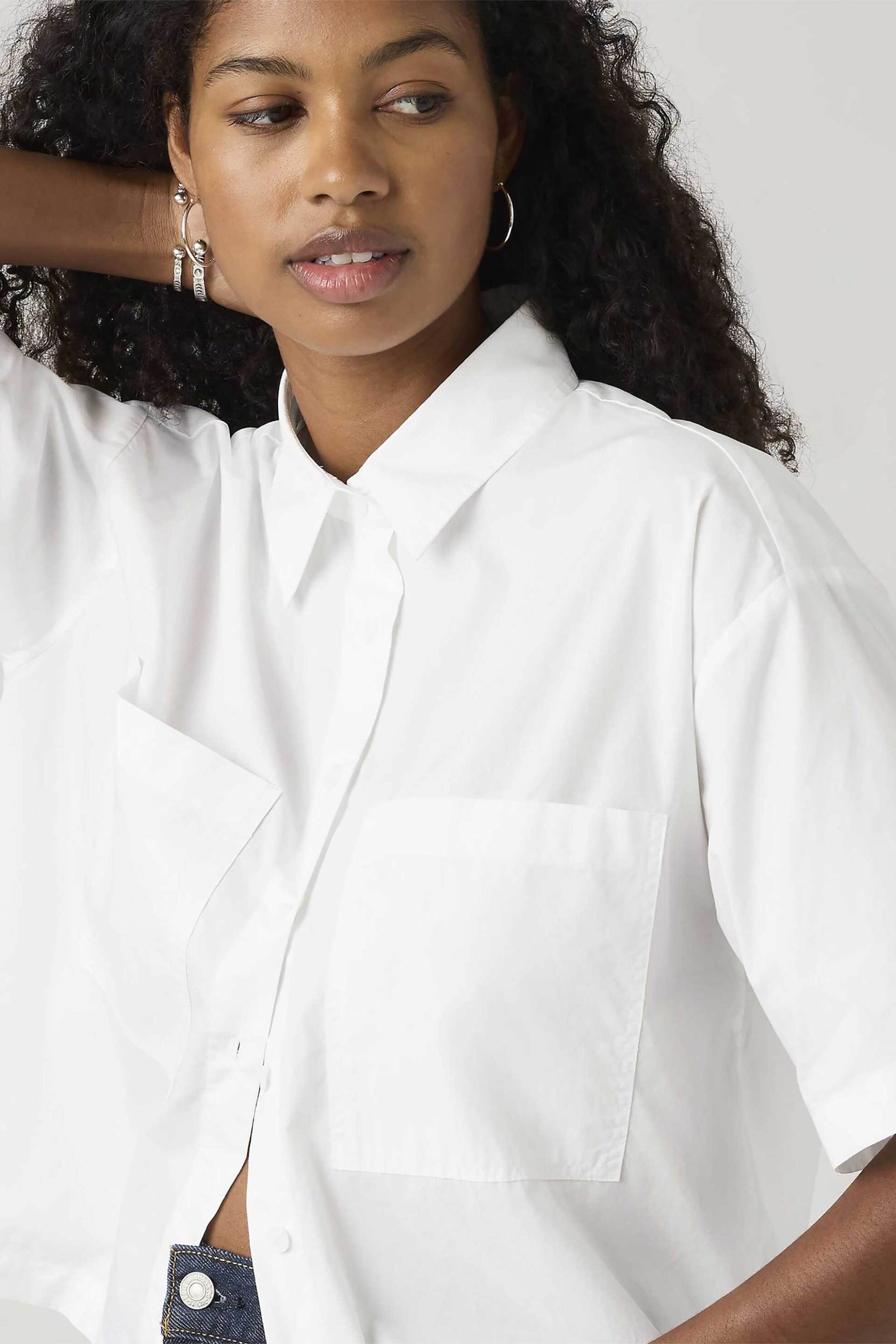 LEVI'S Levi's® γυναικείο πουκάμισο cropped με τσέπες Relaxed Fit "Harlie" - 003QI0001 Λευκό - 2