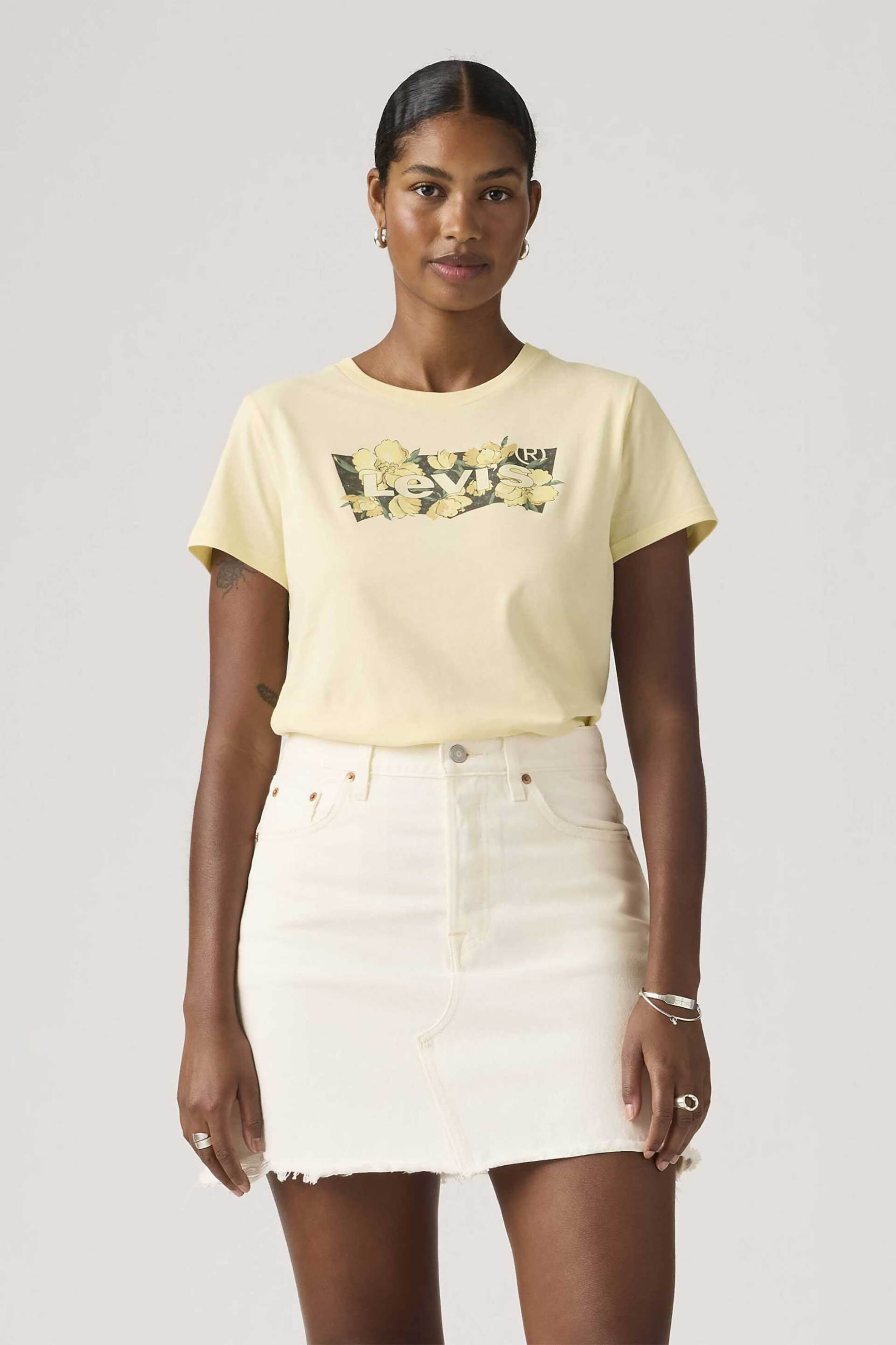 Levi's® γυναικείο T-shirt με λογότυπο Standard Fit "Graphic Perfect" - 173693398 Κίτρινο Ανοιχτό