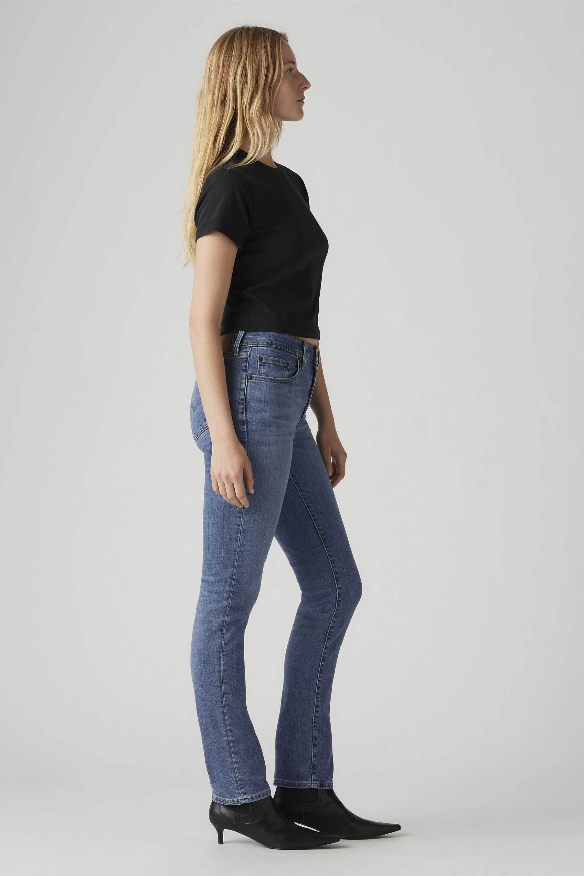 LEVI'S Levi's® γυναικείο τζιν παντελόνι ψηλόμεσο πεντάτσεπο Straight Fit "724" - 188830204 Denim Blue - 2