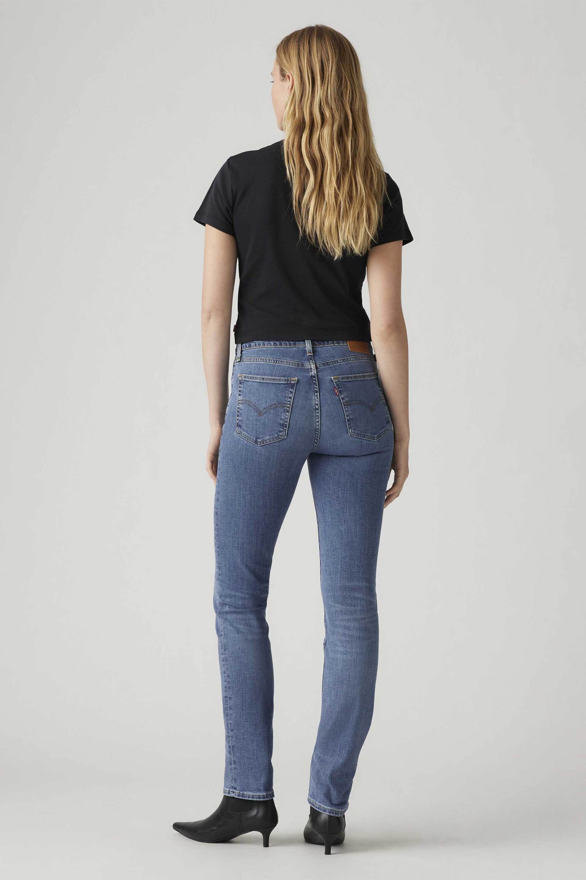 LEVI'S Levi's® γυναικείο τζιν παντελόνι ψηλόμεσο πεντάτσεπο Straight Fit "724" - 188830204 Denim Blue - 3