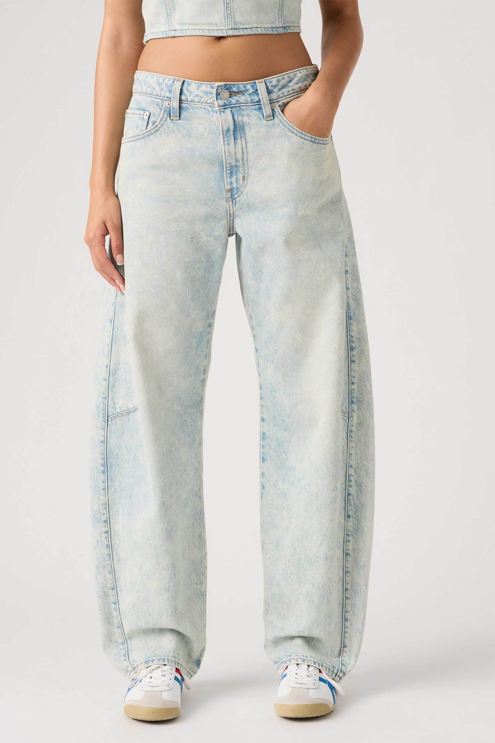 LEVI'S Levi's® γυναικείο τζιν παντελόνι πεντάτσεπο Baggy Barrel Fit "Dad" - 0039A0017 Denim Blue Ανοιχτό - 2