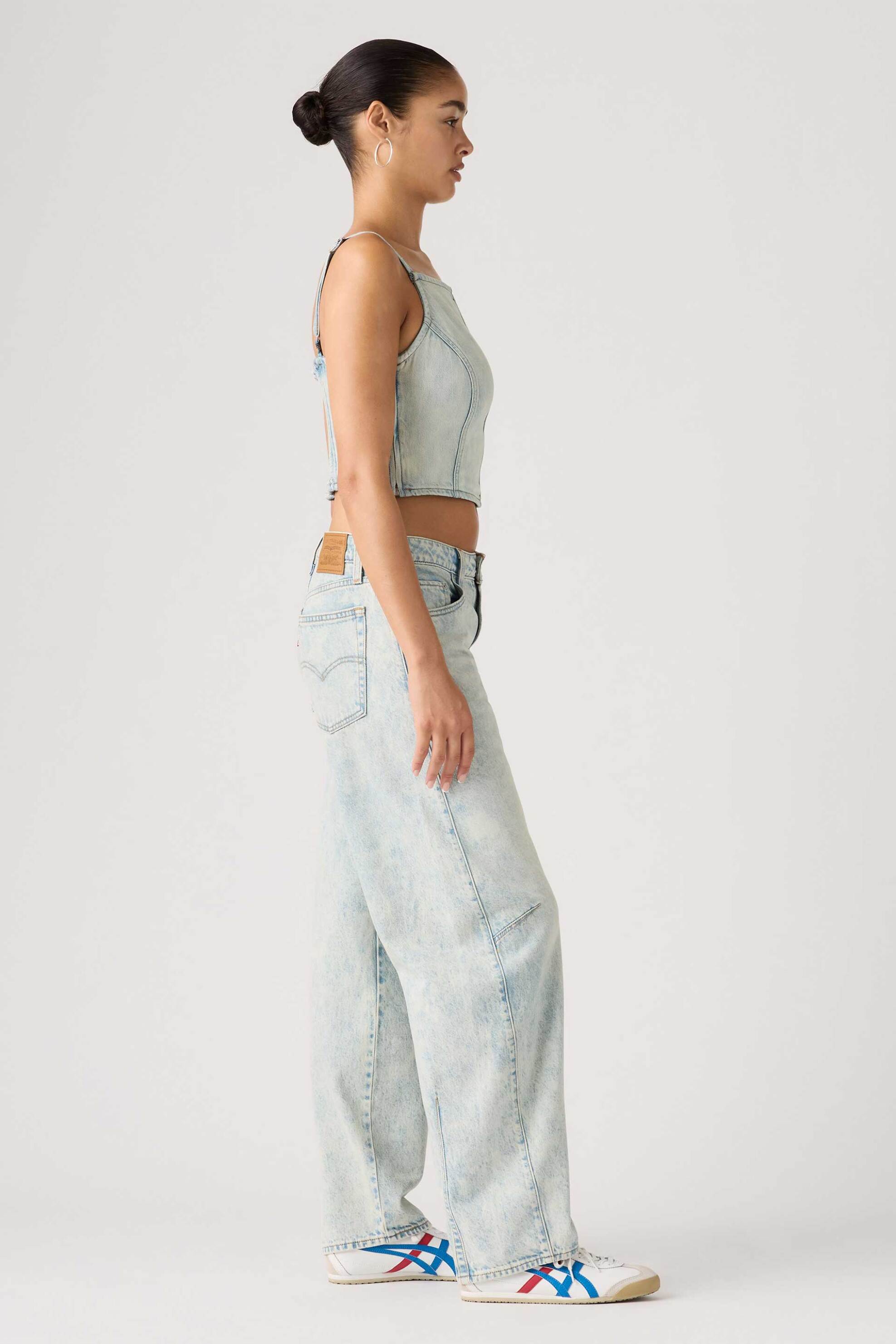 LEVI'S Levi's® γυναικείο τζιν παντελόνι πεντάτσεπο Baggy Barrel Fit "Dad" - 0039A0017 Denim Blue Ανοιχτό - 3