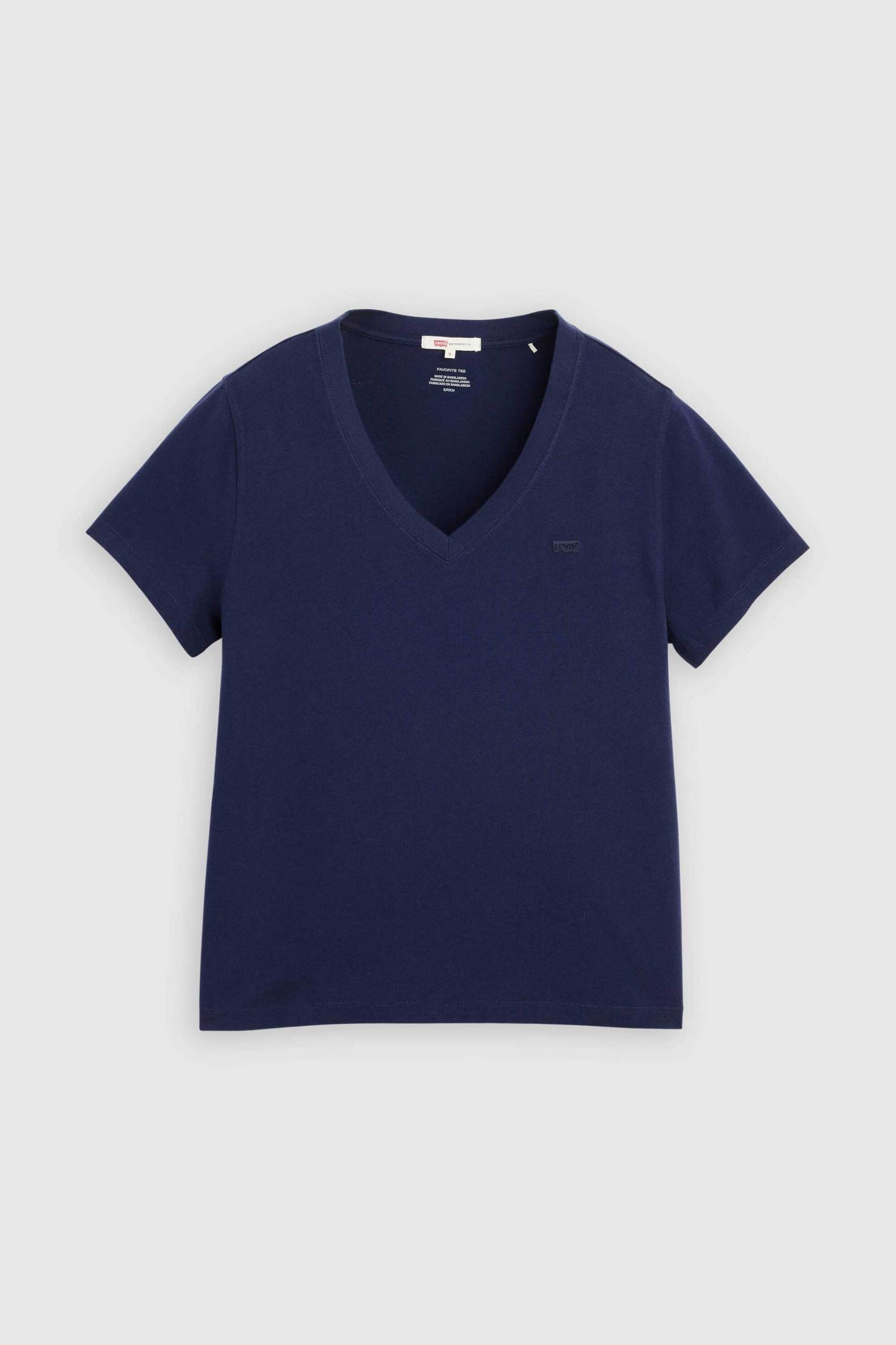 Levi&Apos S Γυναικείο T-Shirt με V Και Λογότυπο Standard Fit Favorite - 005J60016 Μπλε Σκούρο