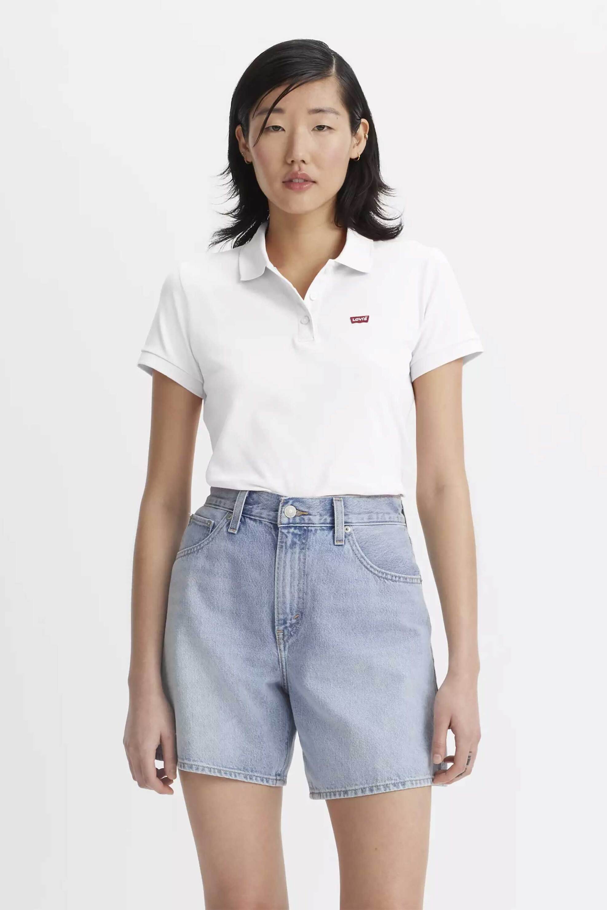 Levi's® γυναικεία μπλούζα πόλο πικέ με λογότυπο Slim Fit - 525990000 Λευκό