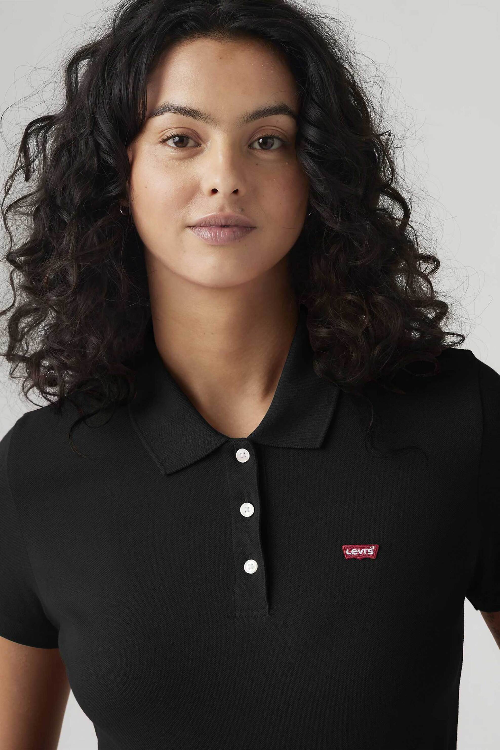 Levi's® γυναικεία μπλούζα πόλο πικέ με λογότυπο Slim Fit - 525990046 Μαύρο φωτογραφία