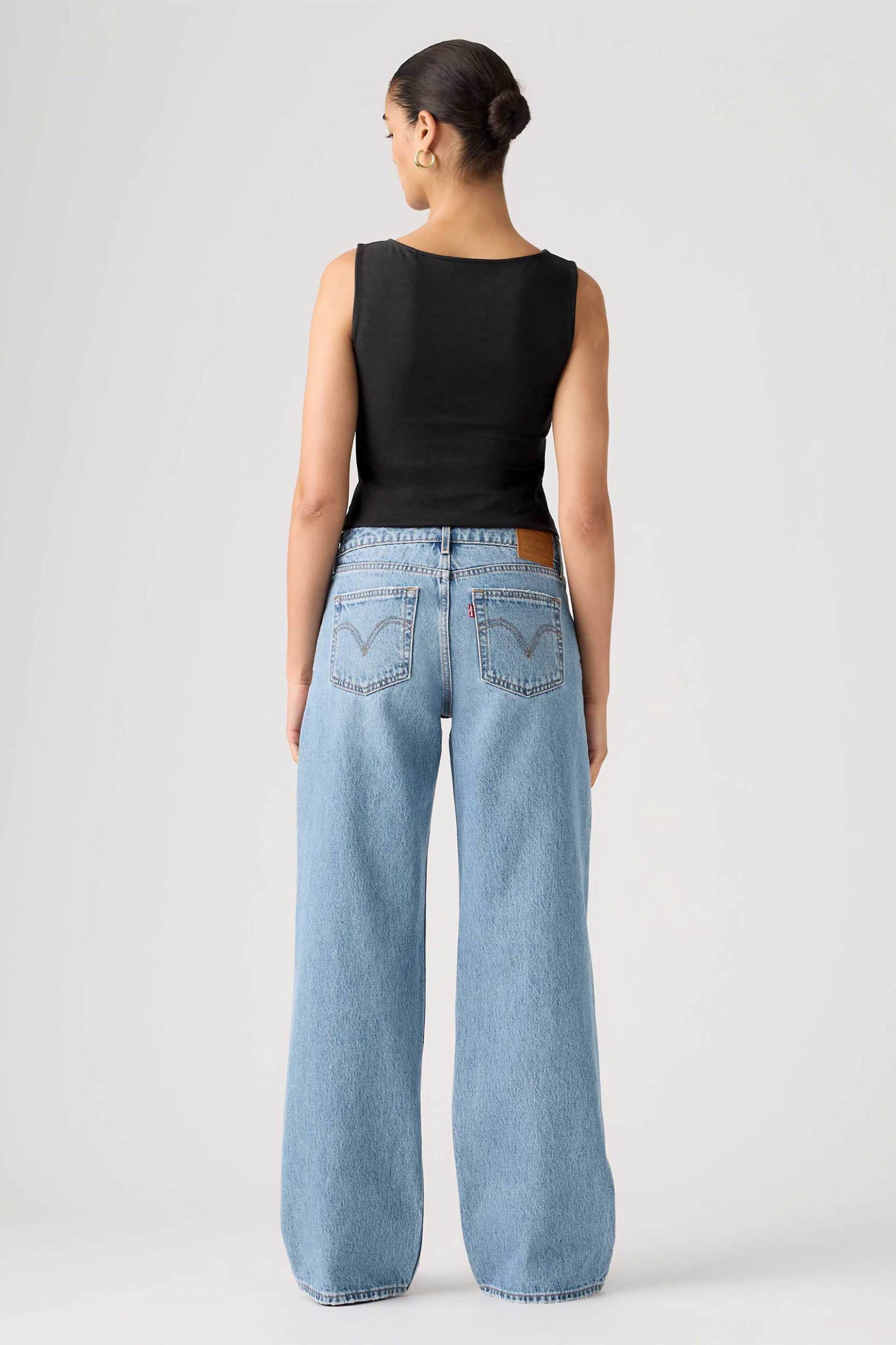 Levi&Apos S Γυναικείο Τζιν Παντελόνι Πεντάτσεπο Straight Wide Fit Low - A55660044 Denim Blue Ανοιχτό