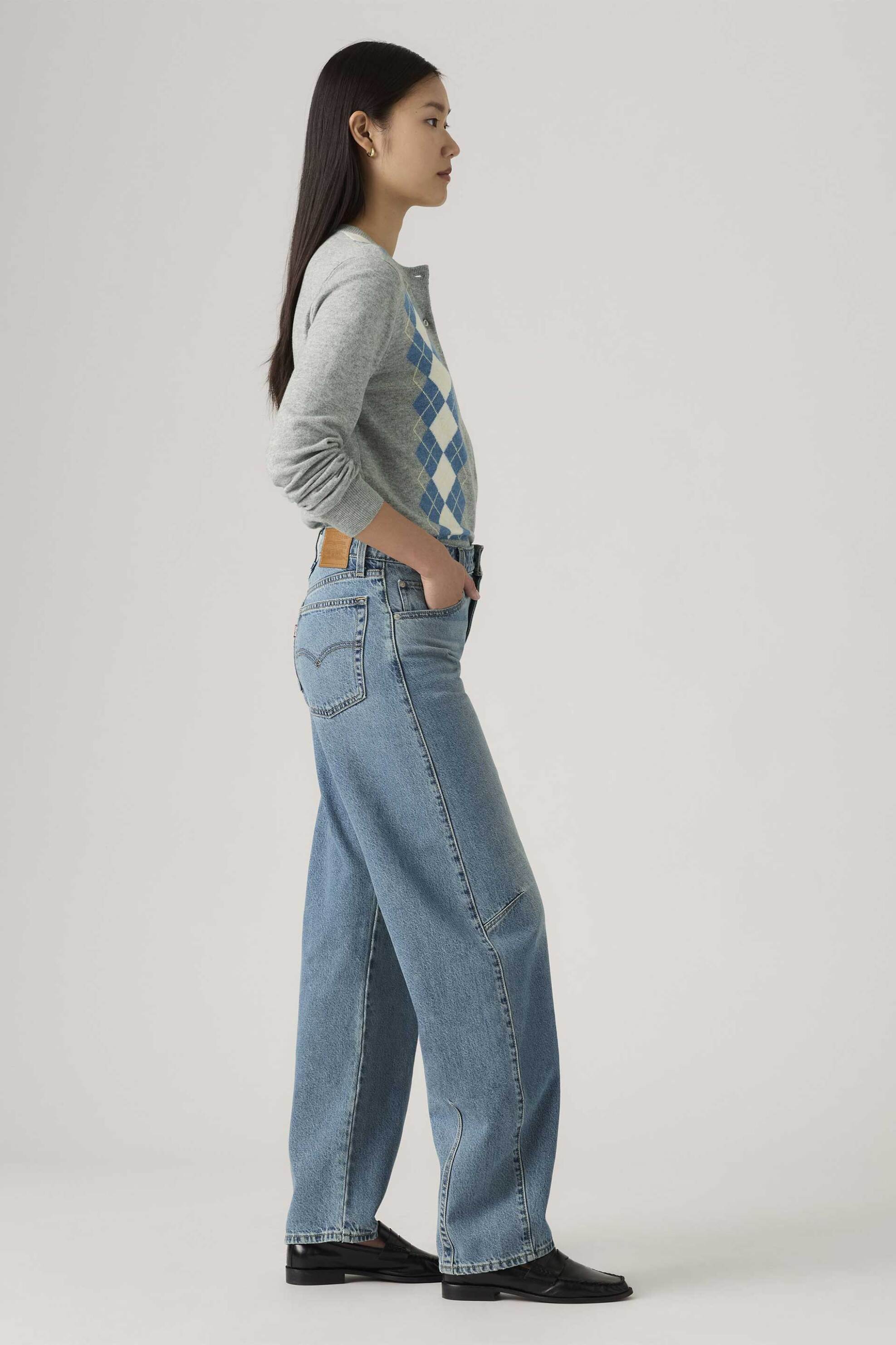 LEVI'S Levi's® γυναικείο τζιν παντελόνι πεντάτσεπο Baggy Barrel Fit "Dad" - 0039A0002 Denim Blue - 3