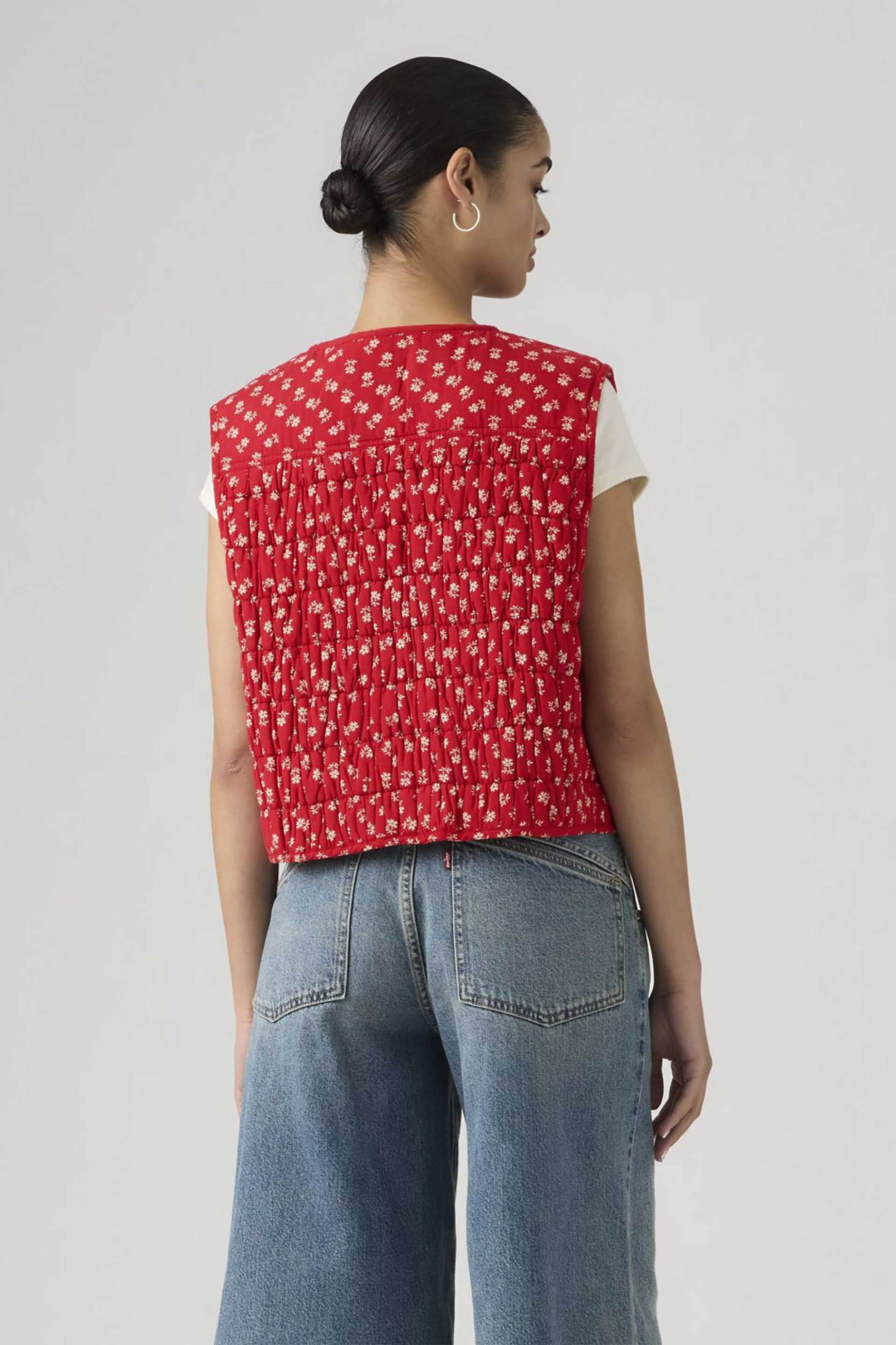 Levi's® γυναικείο γιλέκο με all-over print Standard Fit "Rue Liner" - 005AT0000 Κόκκινο φωτογραφία