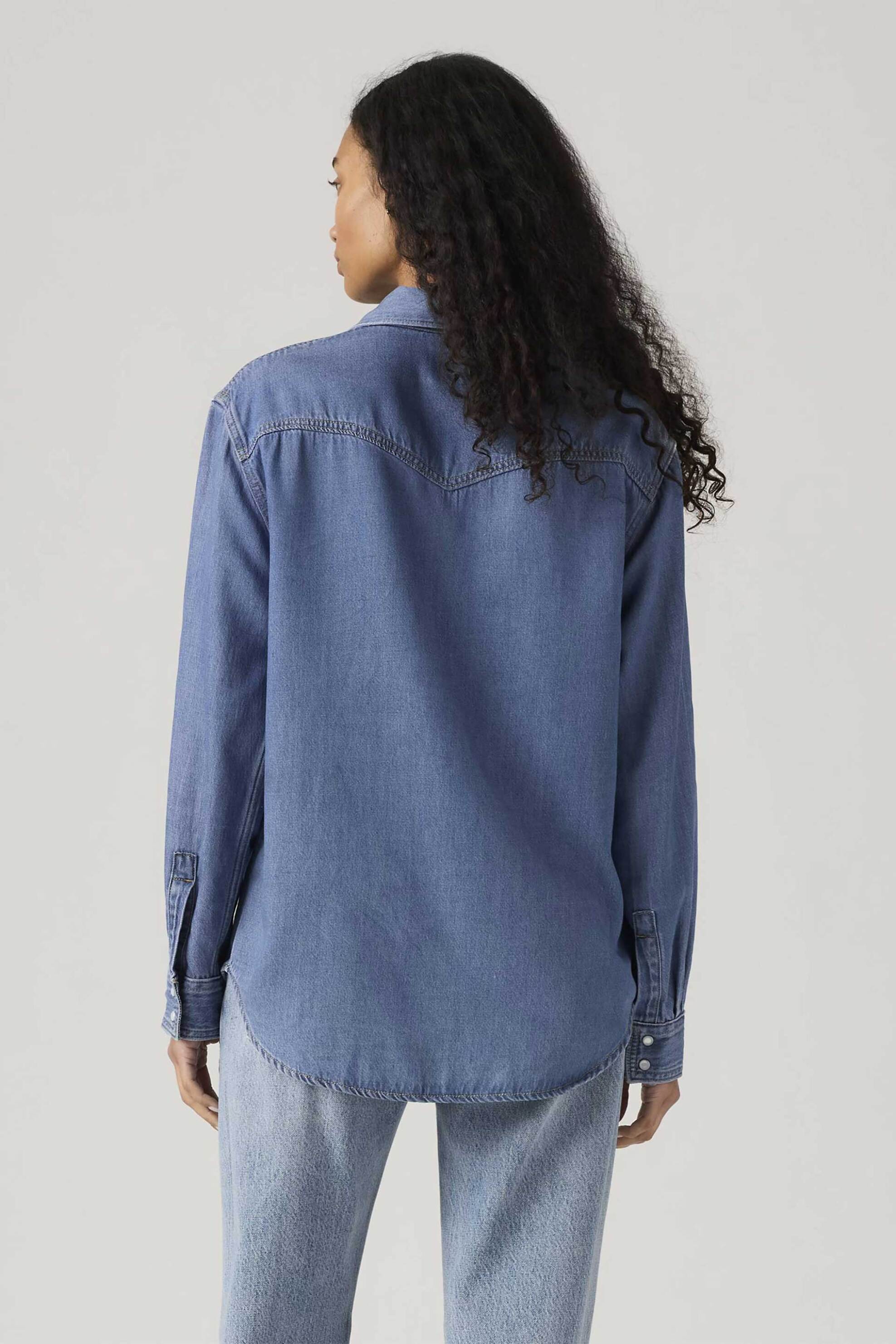 LEVI'S Levi's® γυναικείο denim πουκάμισο με τσέπες Relaxed Fit "Teodora Western" - A72440006 Denim Blue - 3