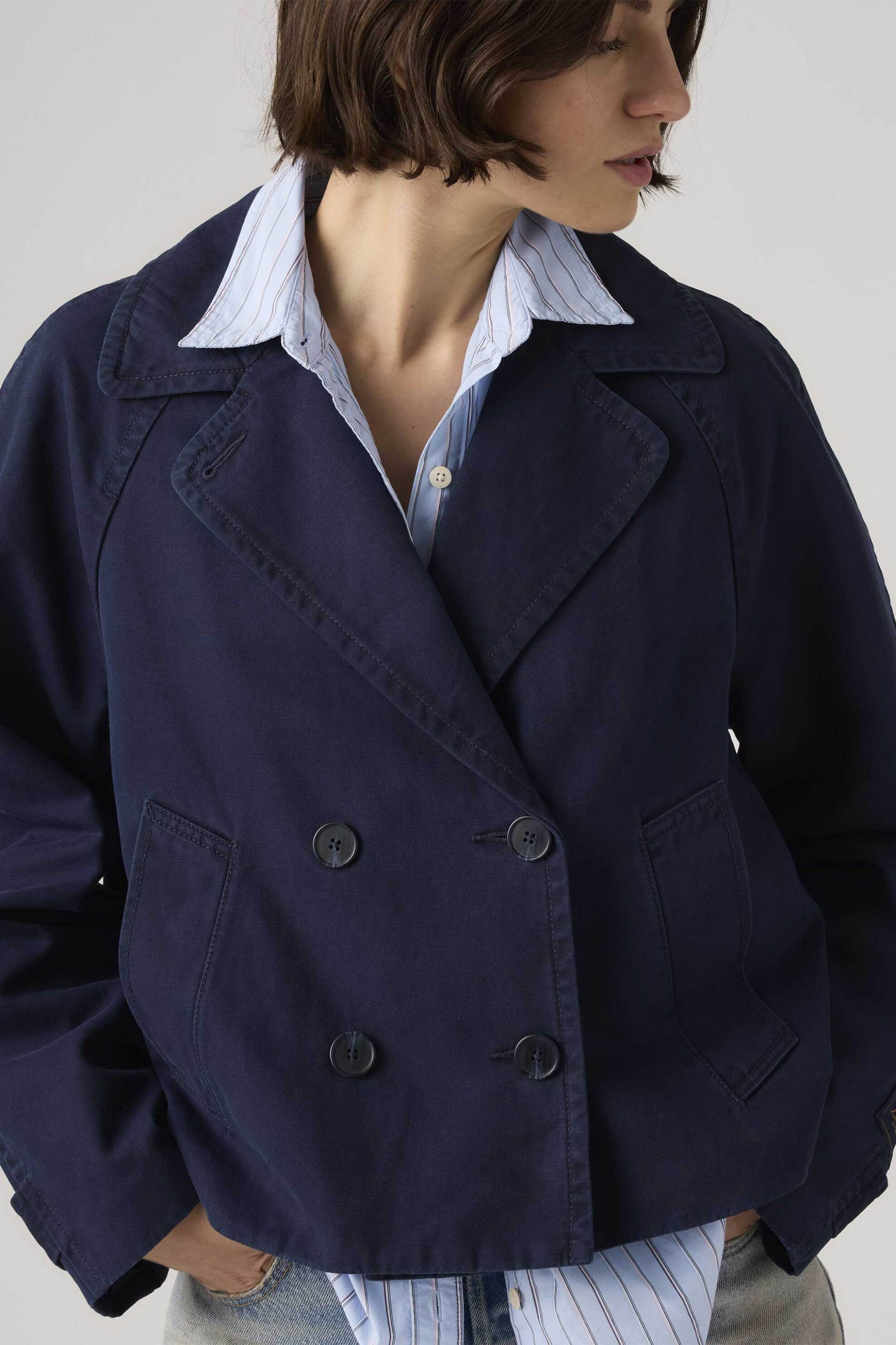 Levi's® γυναικείο jacket cropped Relaxed Fit "Bree" - 005AO0003 Μπλε Σκούρο φωτογραφία