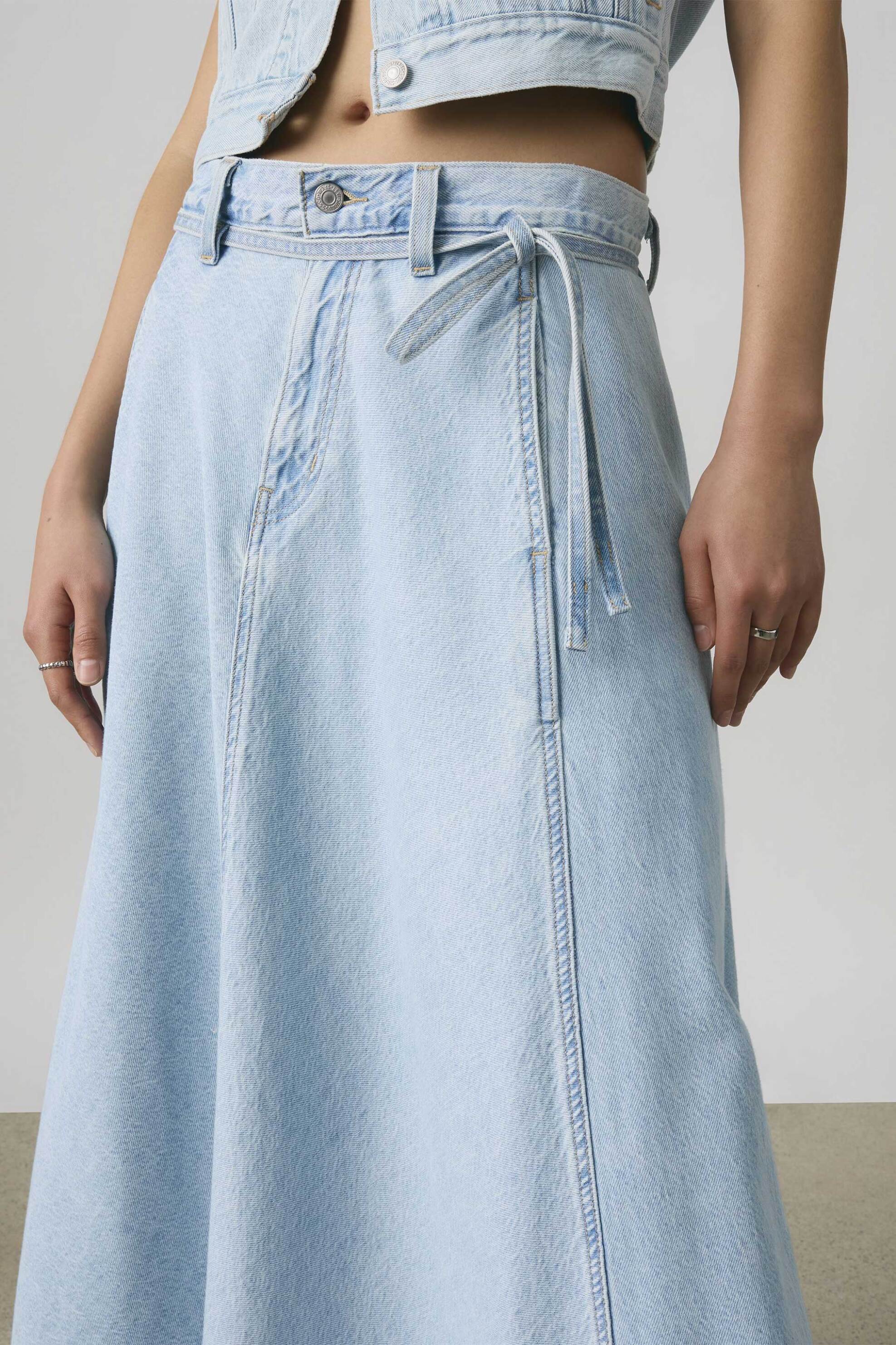 LEVI'S Levi's® γυναικεία maxi φούστα denim ψηλόμεση Relaxed Fit - 001T40014 Denim Blue Ανοιχτό - 2