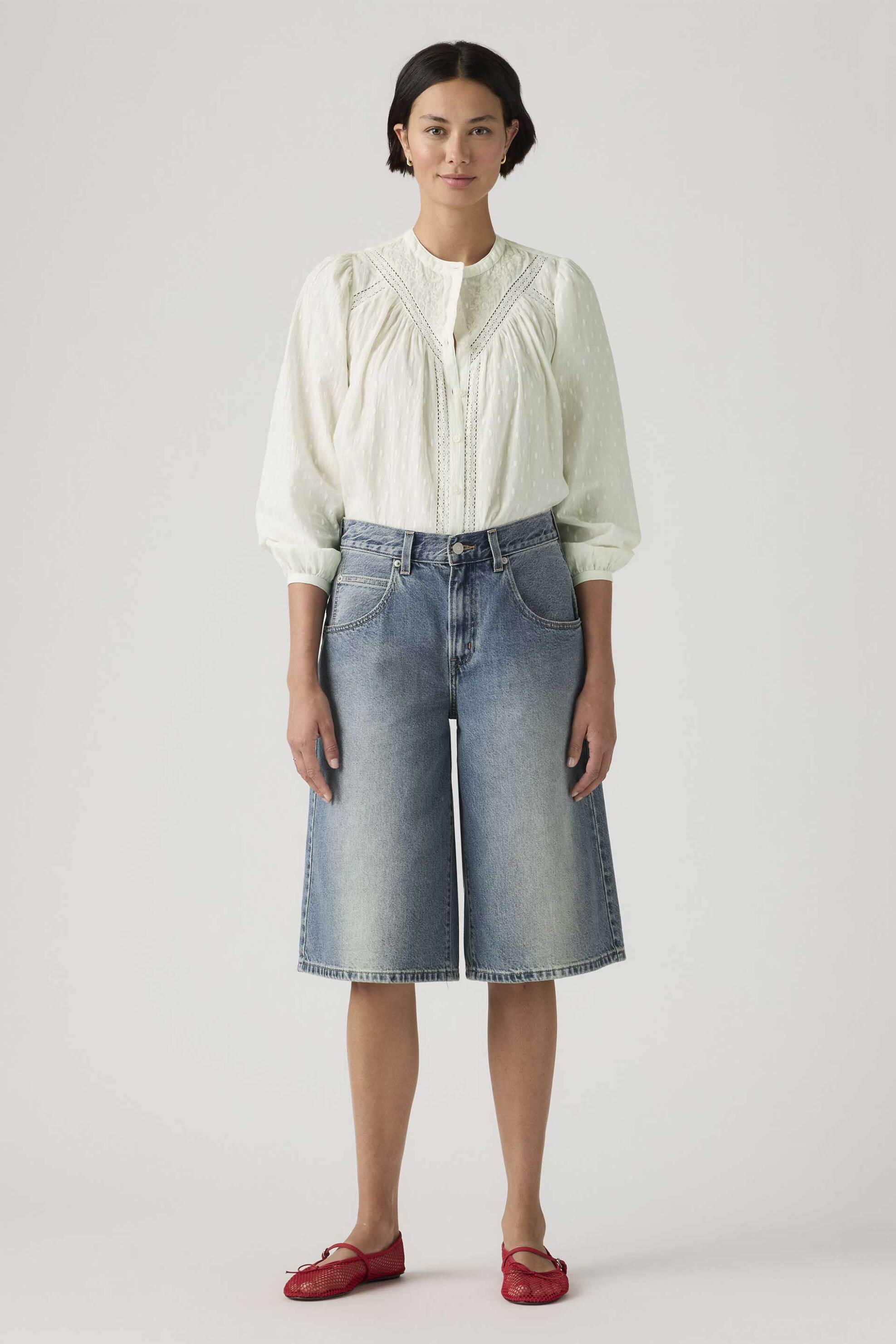 Levi's Levi's® γυναικεία denim βερμούδα πεντάτσεπη Super Baggy Fit - 005DT0002 Denim Blue