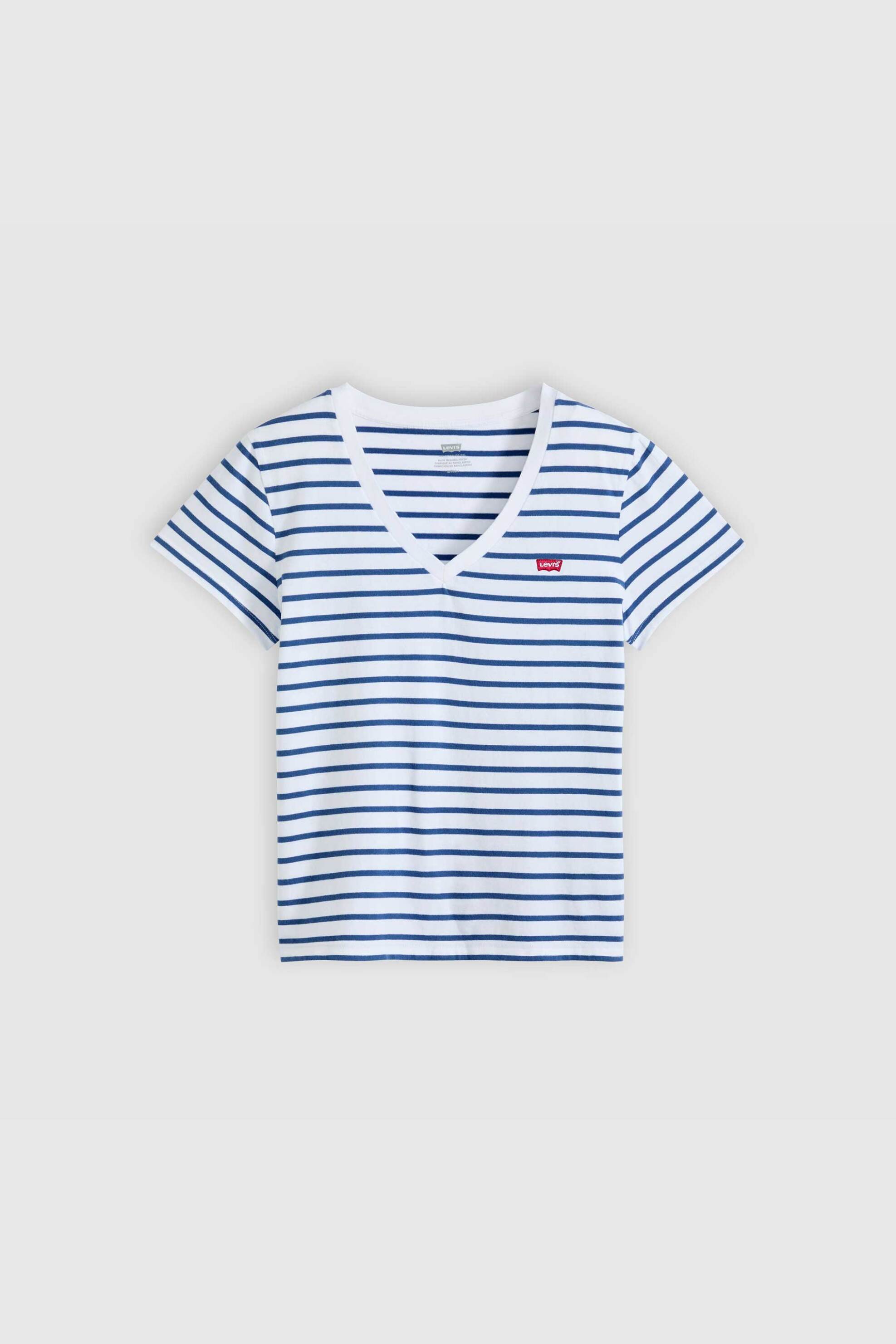 Levi&Apos S Γυναικείο T-Shirt με Ριγέ Σχέδιο Standard Fit Perfect - 853410134 Λευκό Μπλε